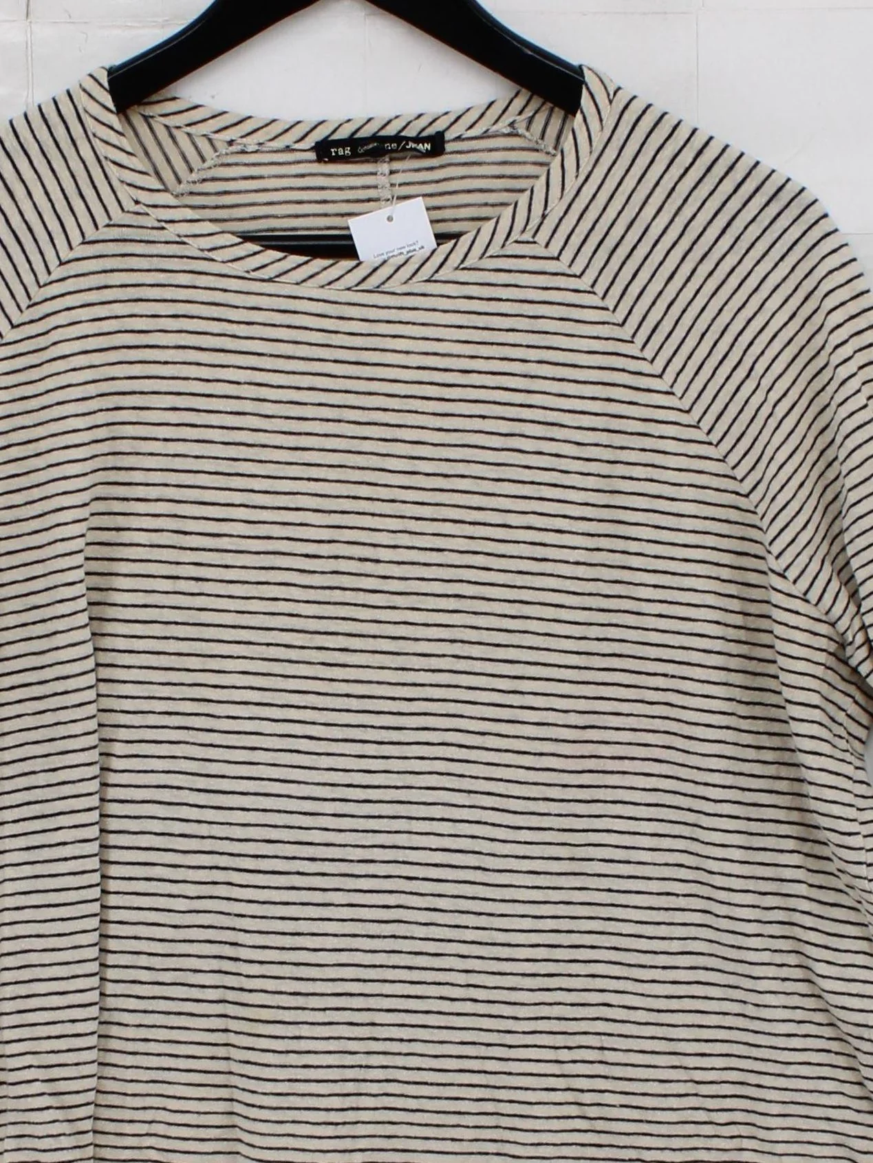 Rag & Bone Women's Top M Cream Cotton with Linen Basic - Image 3