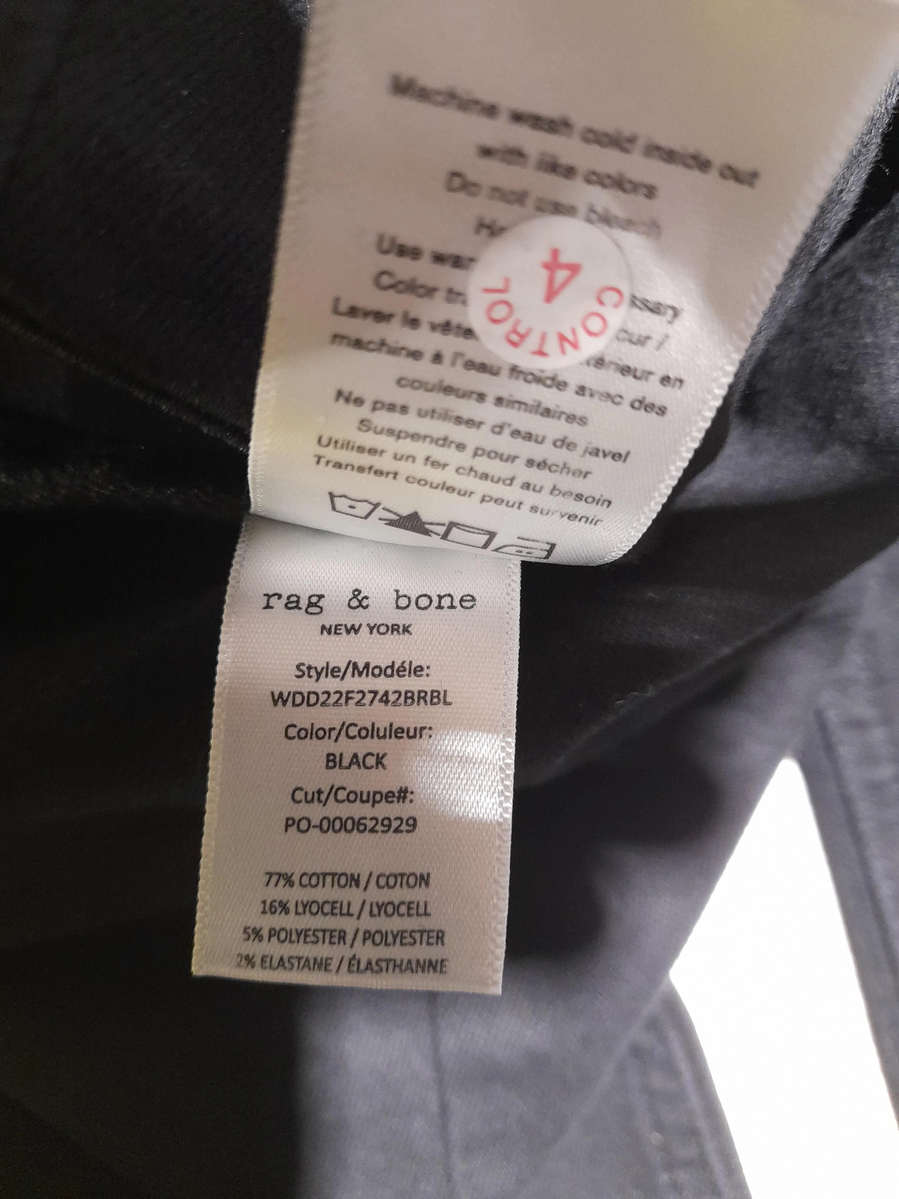 Rag & Bone Women's Trousers S Black Cotton New with tags - Image 6