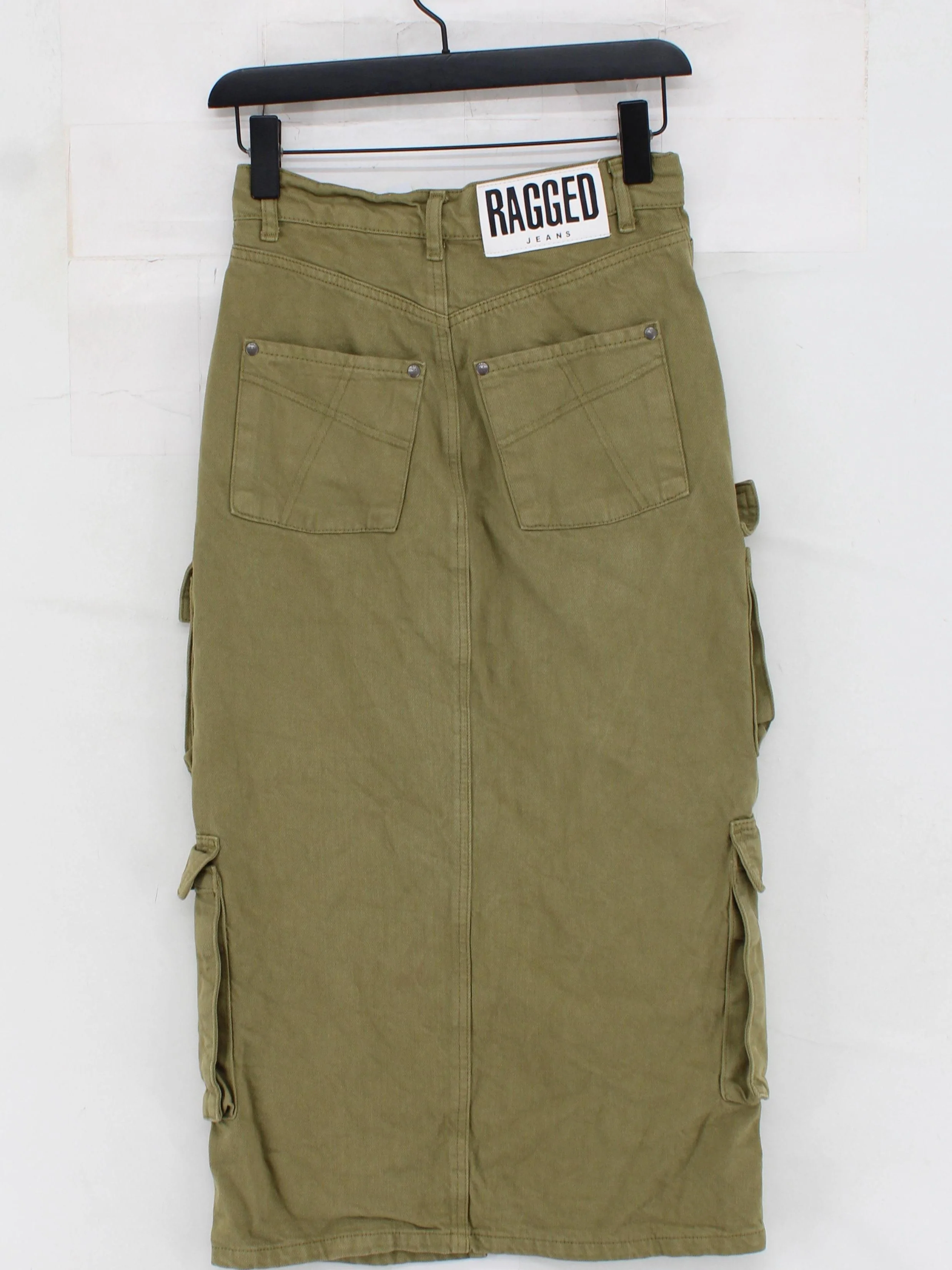 Ragged Jeans Women's Trousers XS Green 100% Cotton Wide-Leg Cargo - Image 2