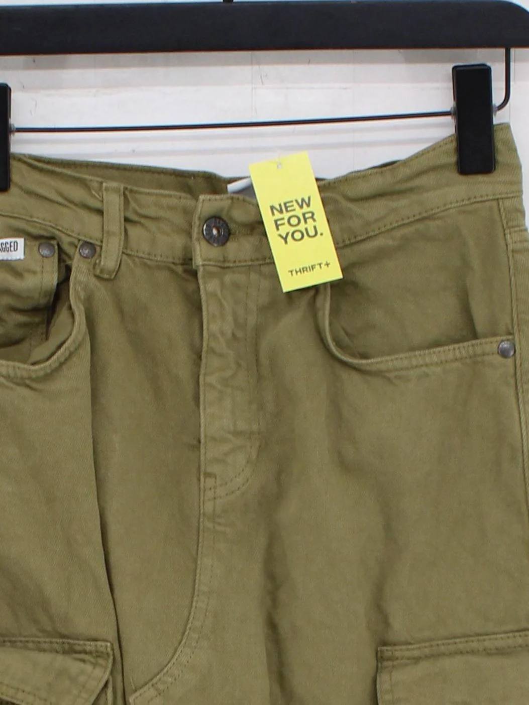 Ragged Jeans Women's Trousers XS Green 100% Cotton Wide-Leg Cargo - Image 3