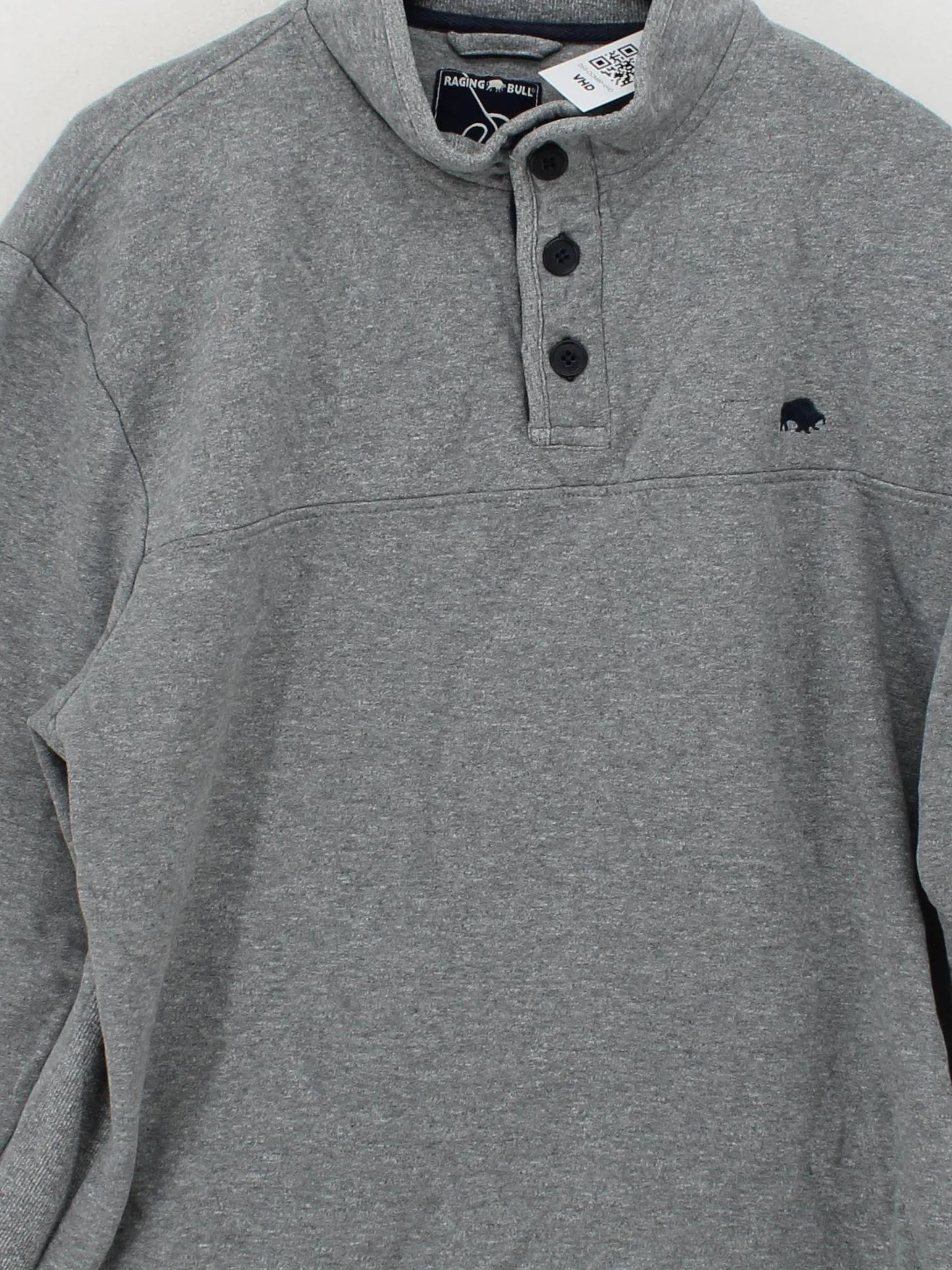 Raging Bull Men's Jumper XL Grey Cotton with Polyester Mock Neck Pullover - Image 3