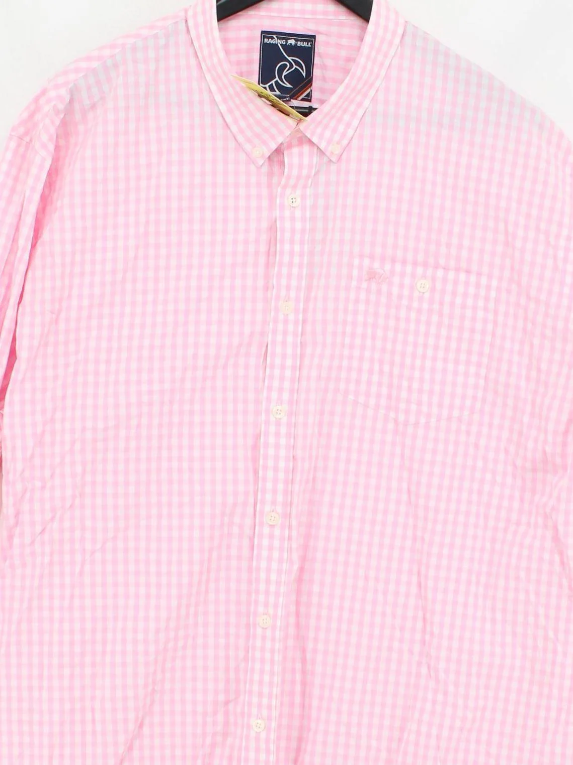 Raging Bull Men's Shirt XXXL Pink Checkered 100% Cotton Basic - Image 3