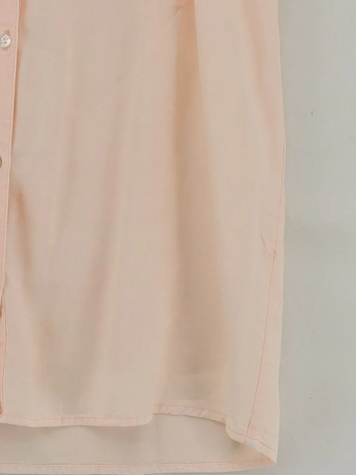 Rails Women's Blouse S Pink Lyocell Modal with Linen Short Sleeve Collared Basic - Image 4