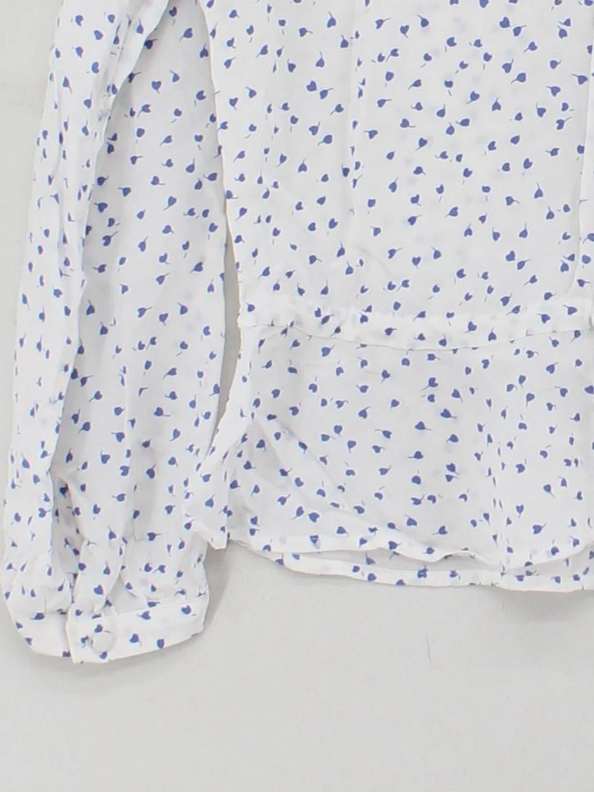 Rails Women's Blouse XS White 100% Other Long Sleeve V-Neck Basic - Image 4