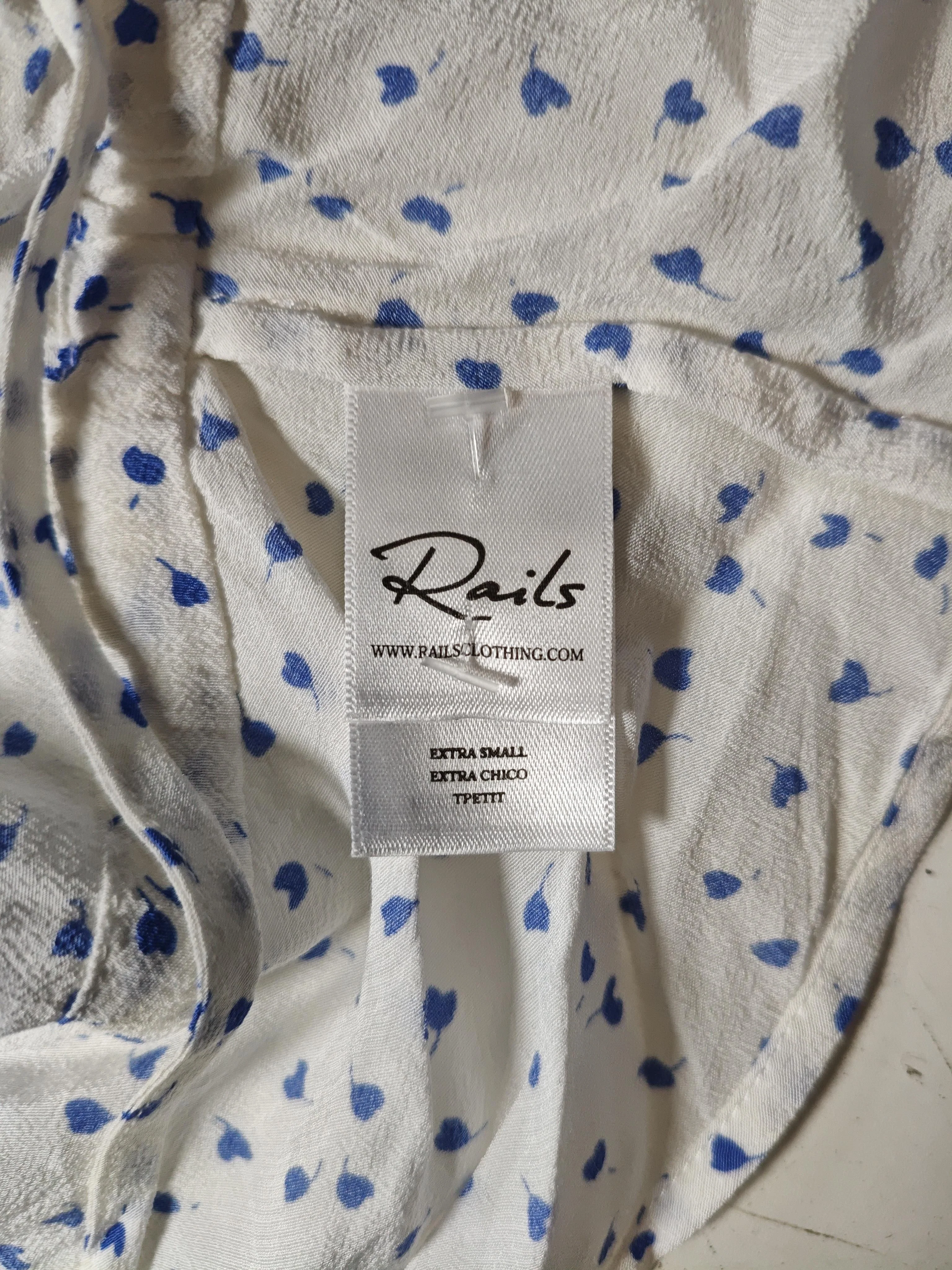Rails Women's Blouse XS White 100% Other Long Sleeve V-Neck Basic - Image 6