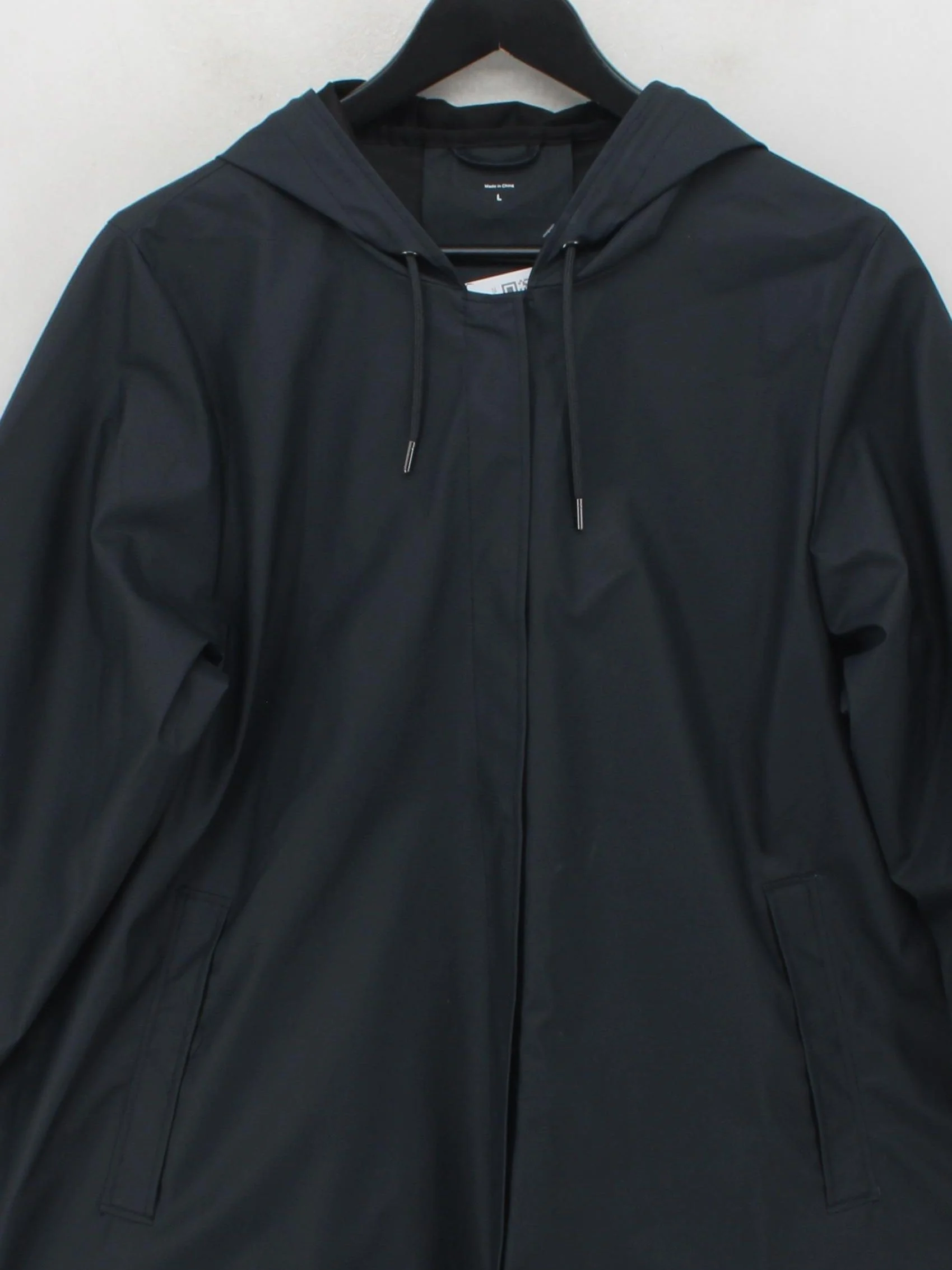 Rains Men's Coat L Black Polyester with Other Rain Coat - Image 3