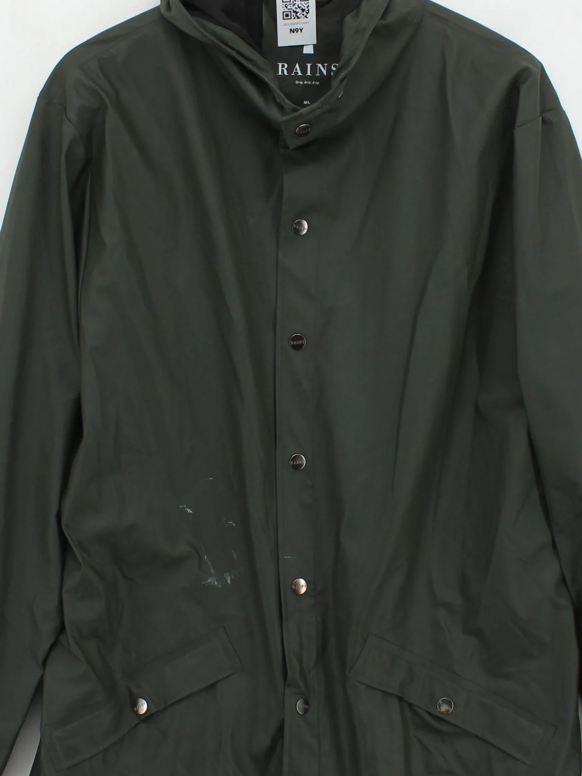 Rains Men's Coat M Green Polyester with Other Rain Coat - Image 3
