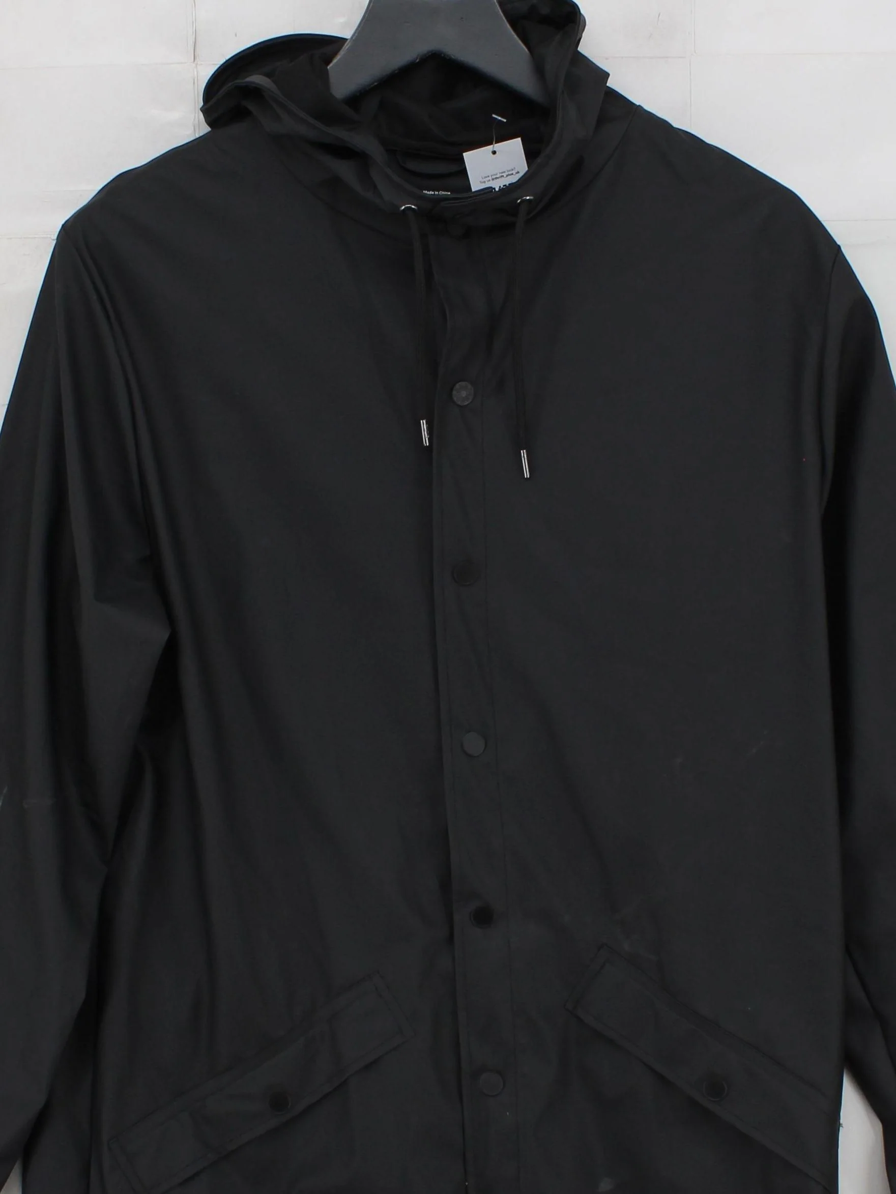 Rains Men's Coat S Black 100% Polyester Rain Coat - Image 3
