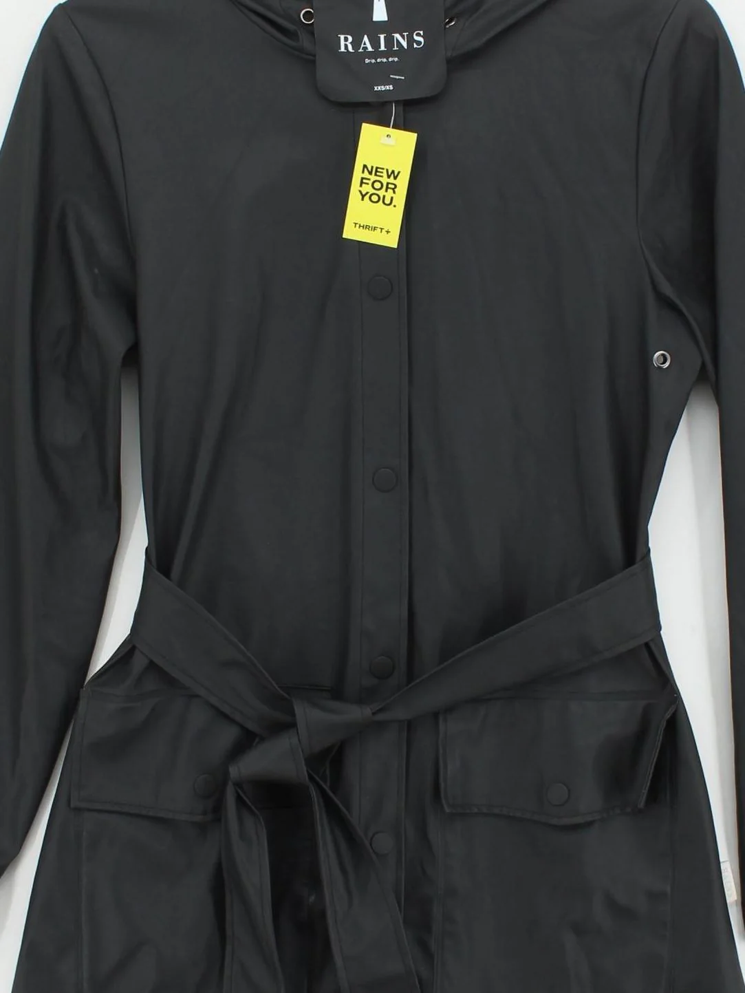 Rains Women's Coat XXS Black Polyester with Other Rain Coat - Image 3
