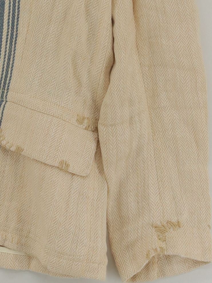 Ralph Lauren Men's Blazer L Cream Striped 100% Linen Overcoat - Image 4