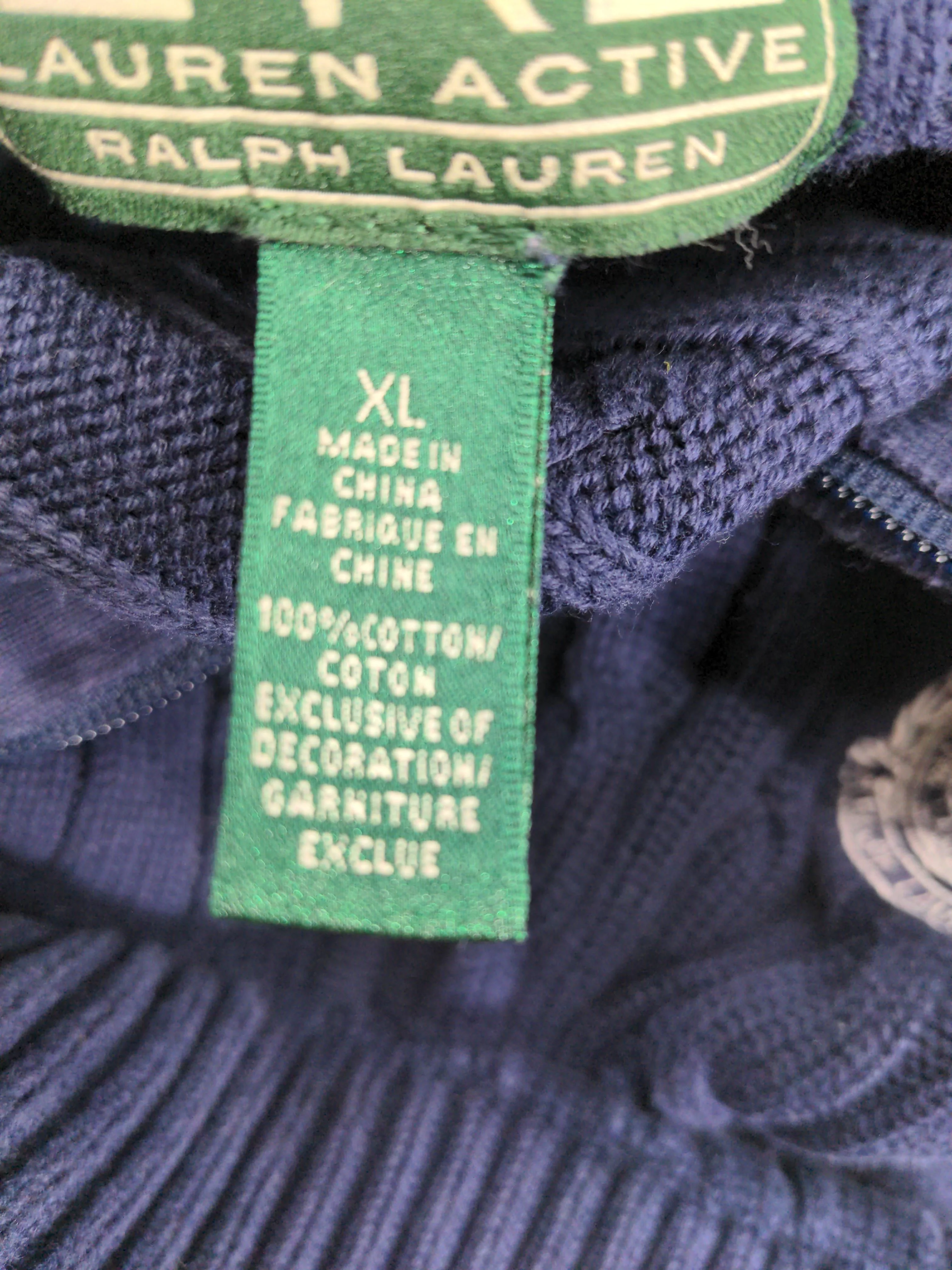 Ralph Lauren Men's Cardigan XL Blue 100% Cotton Mock Neck Cardigan - Image 6