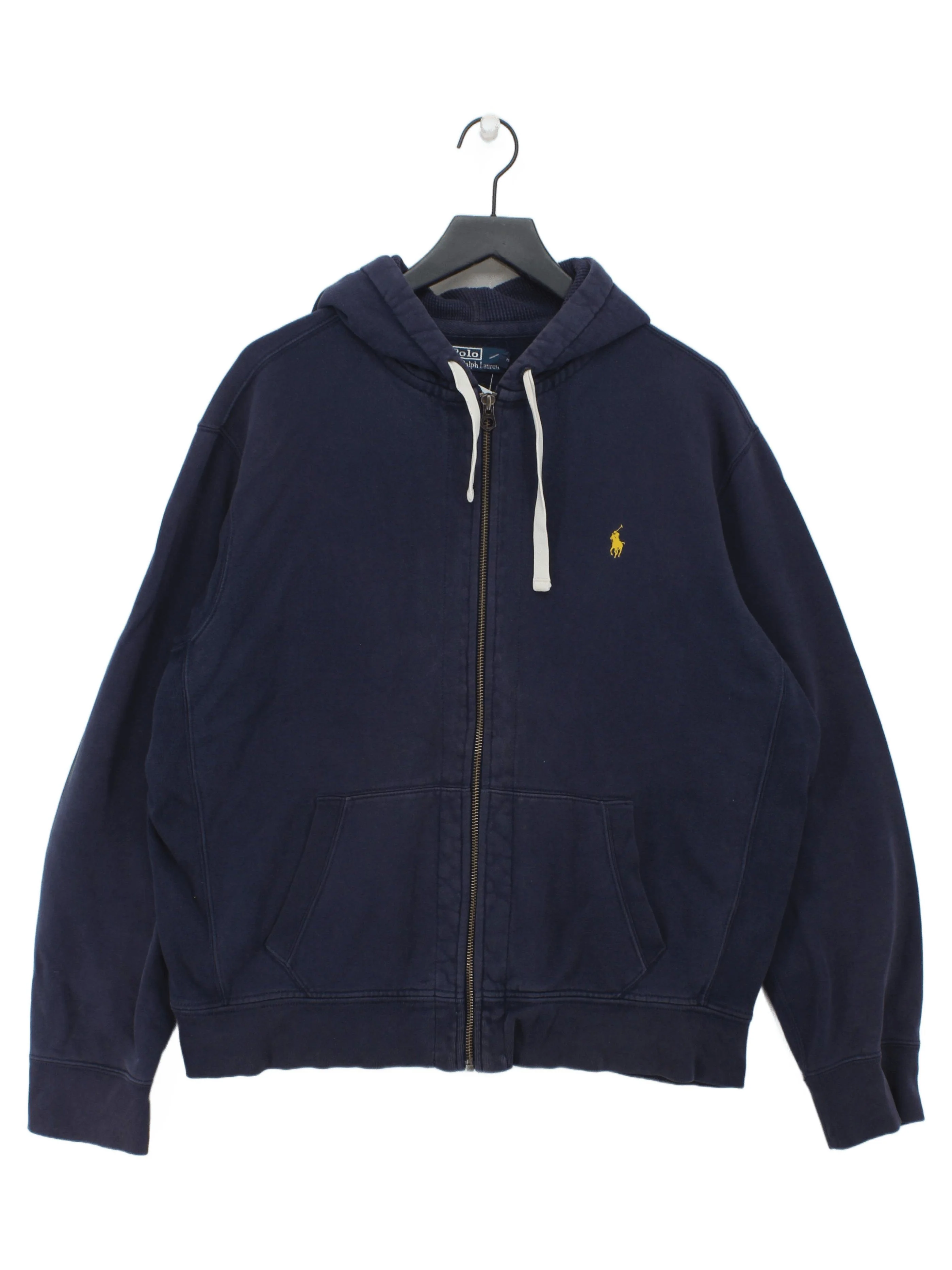 Ralph Lauren Men's Hoodie XL Blue Cotton with Polyester Pullover