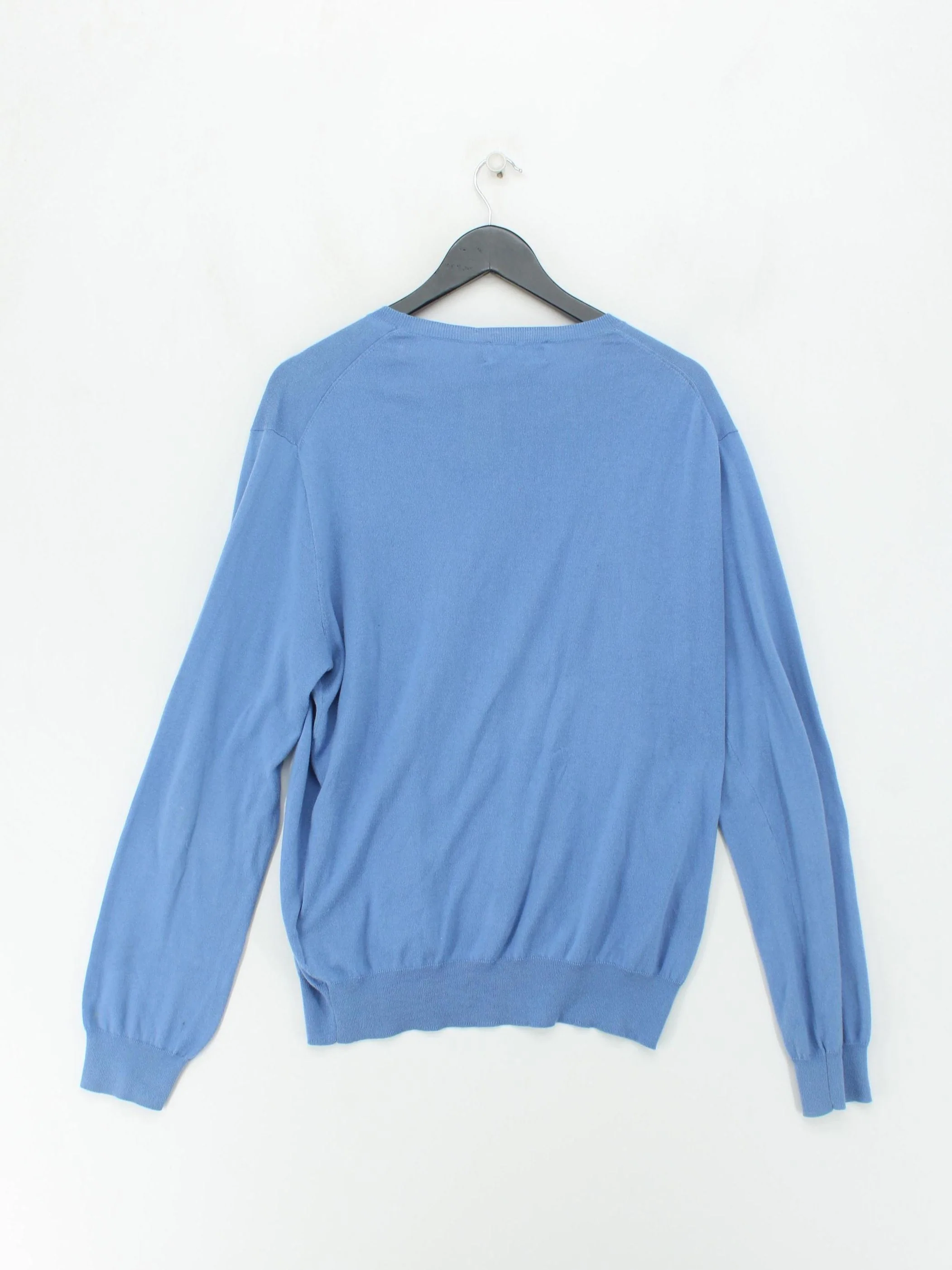 Ralph Lauren Men's Jumper L Blue 100% Cotton Crew Neck Pullover - Image 2