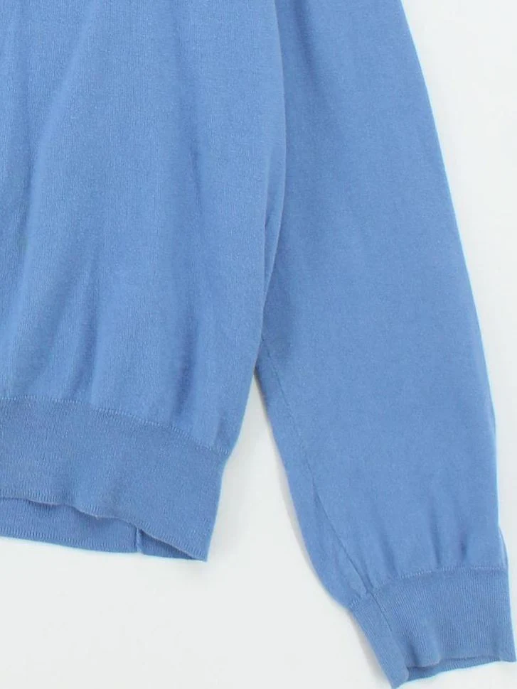 Ralph Lauren Men's Jumper L Blue 100% Cotton Crew Neck Pullover - Image 4