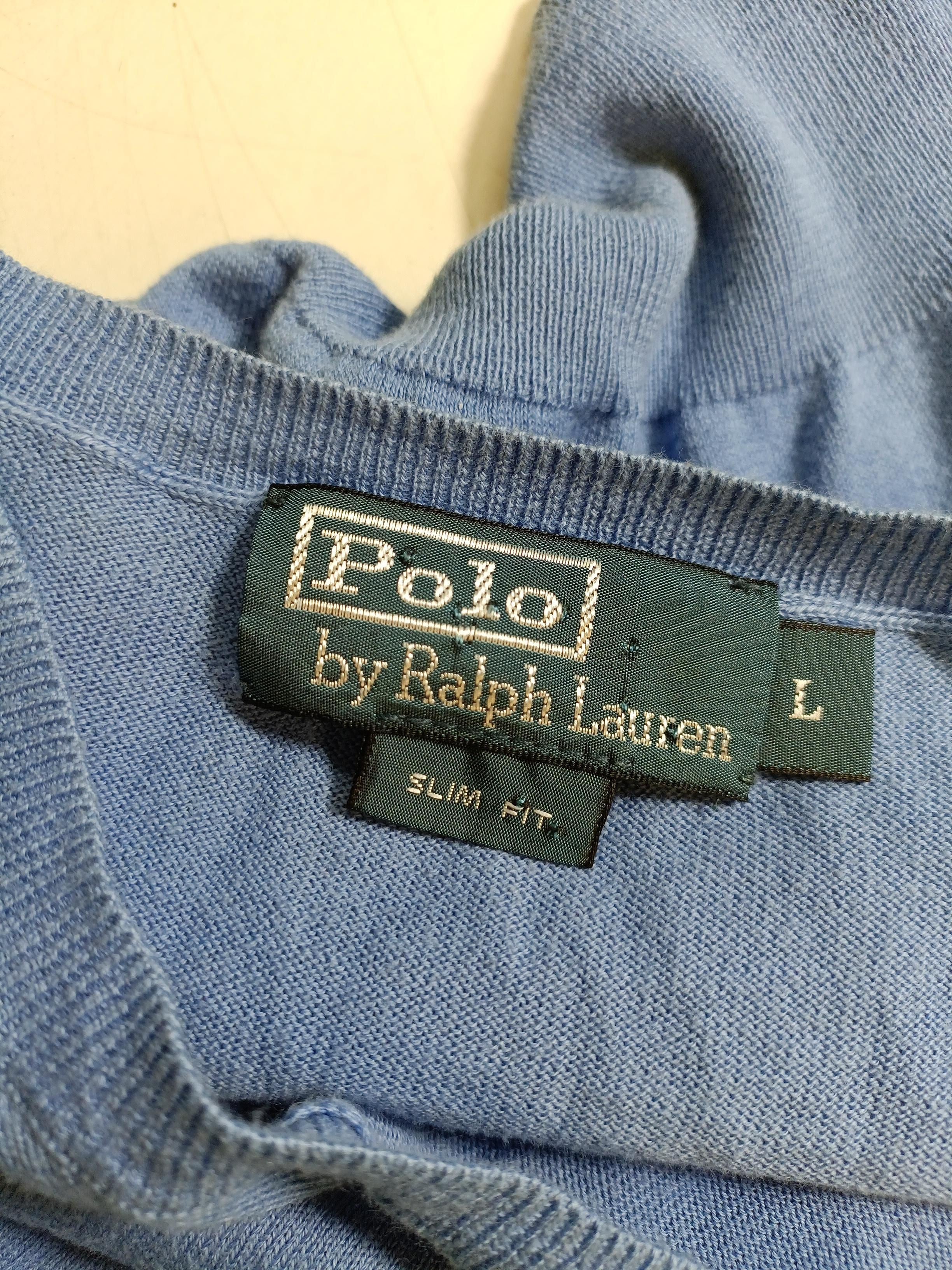 Ralph Lauren Men's Jumper L Blue 100% Cotton Crew Neck Pullover - Image 6