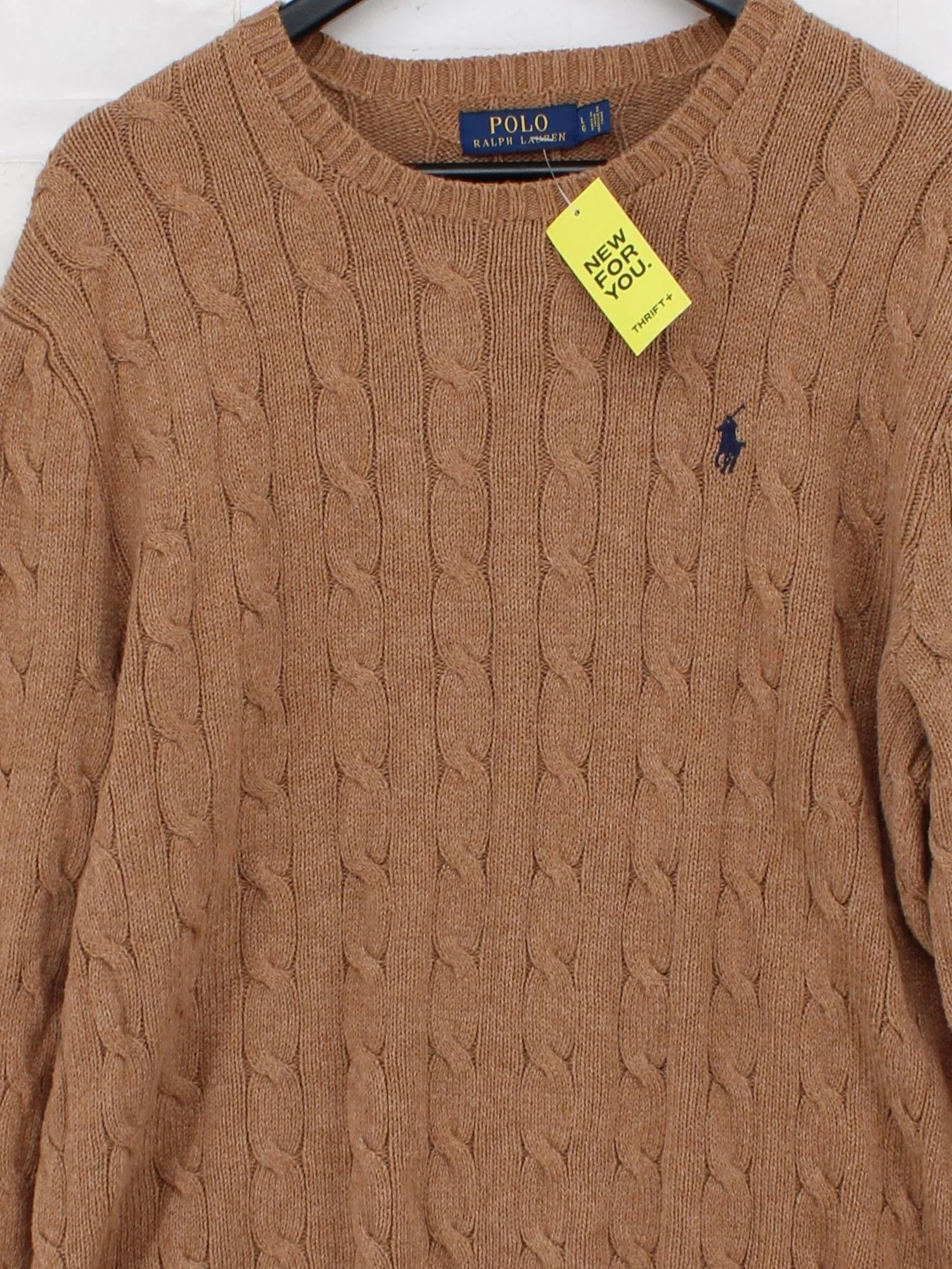 Ralph Lauren Men's Jumper L Brown 100% Cotton Round Neck Pullover - Image 3