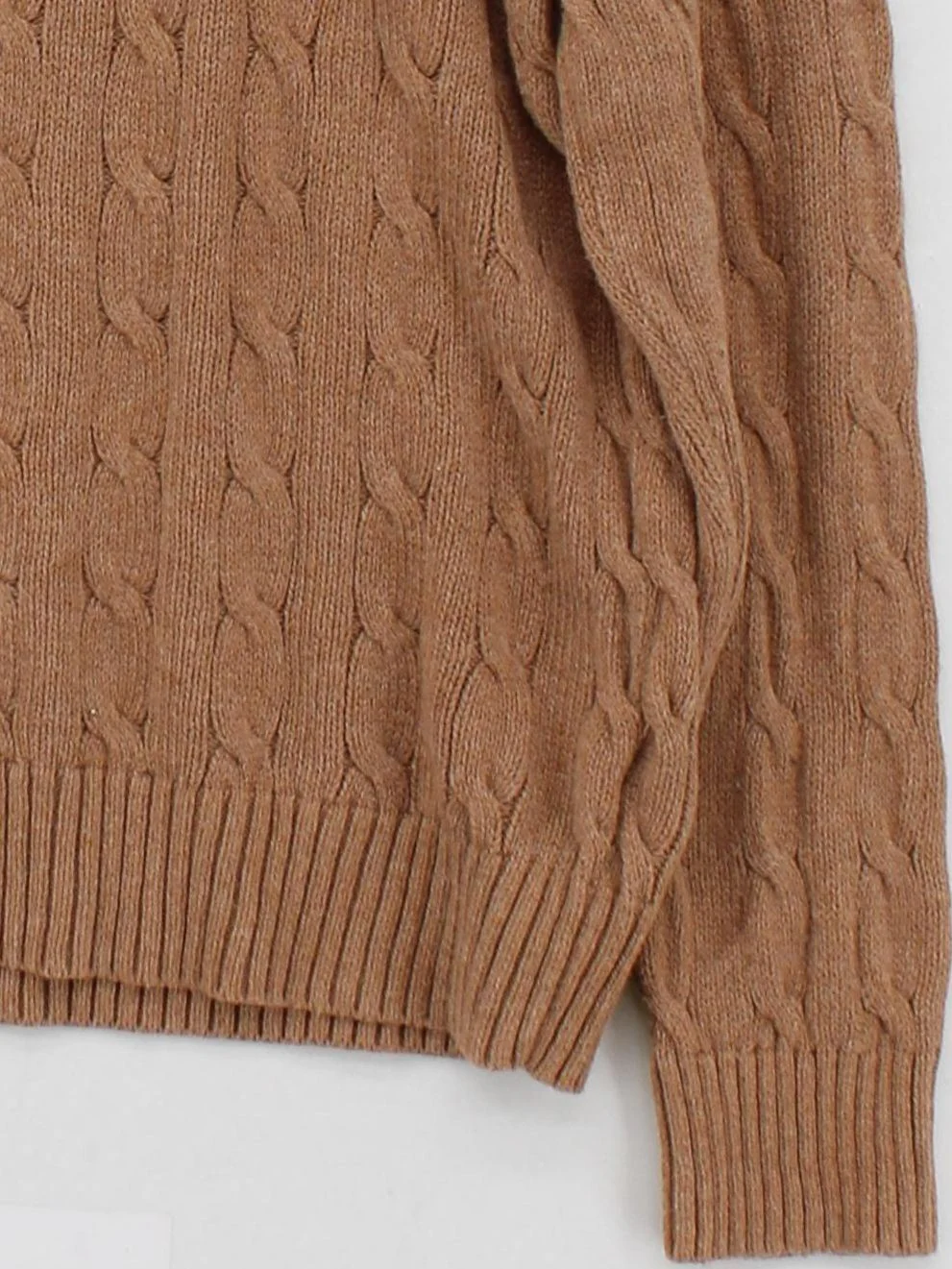 Ralph Lauren Men's Jumper L Brown 100% Cotton Round Neck Pullover - Image 4