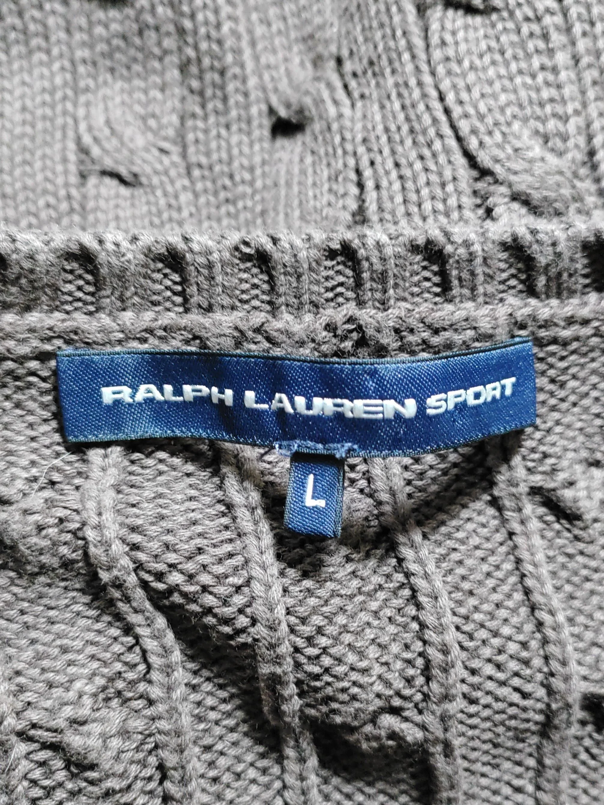 Ralph Lauren Men's Jumper L Brown 100% Cotton V-Neck Pullover - Image 5