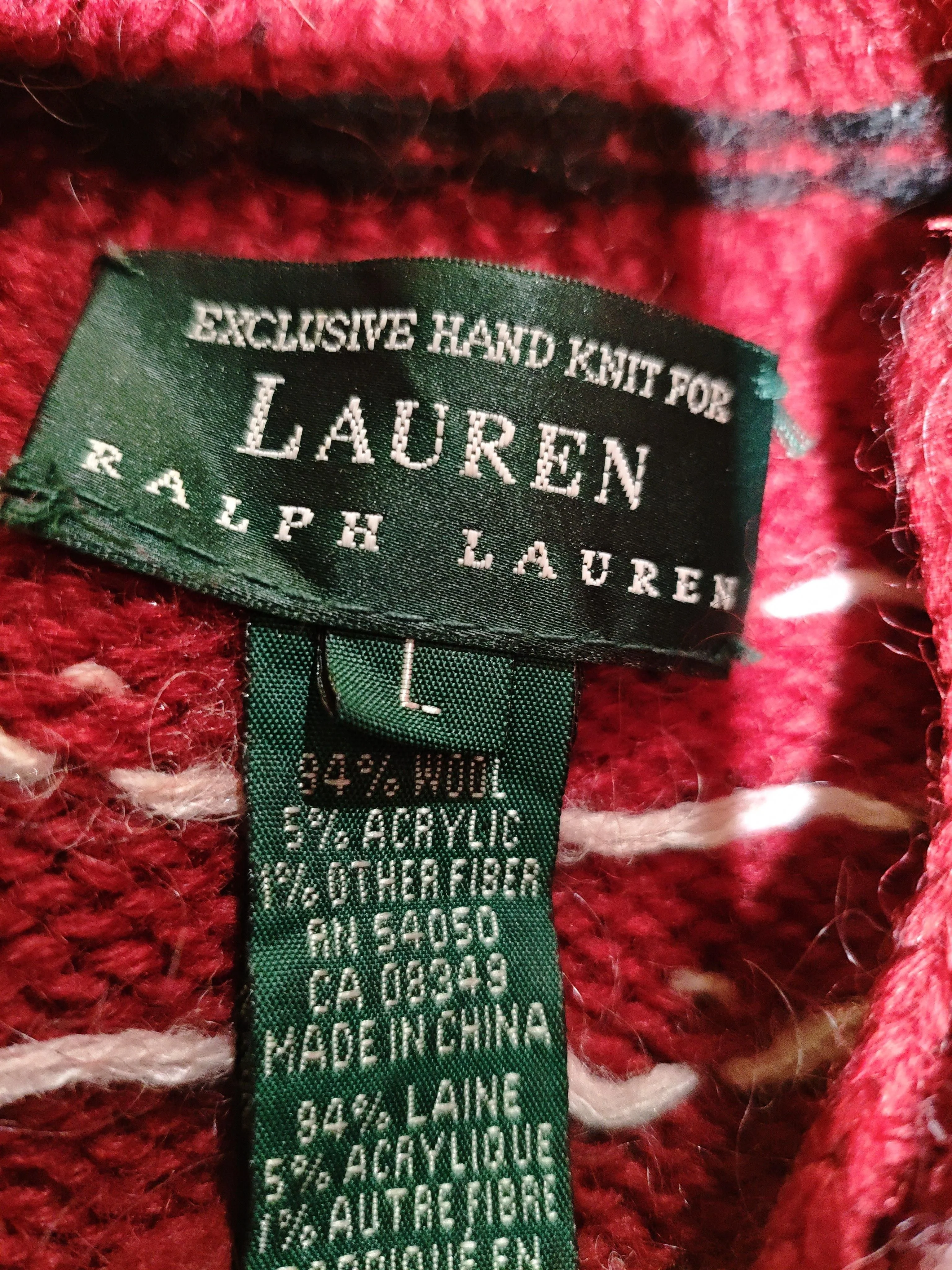 Ralph Lauren Men's Jumper L Multi Wool with Acrylic, Other Mock Neck Pullover - Image 5