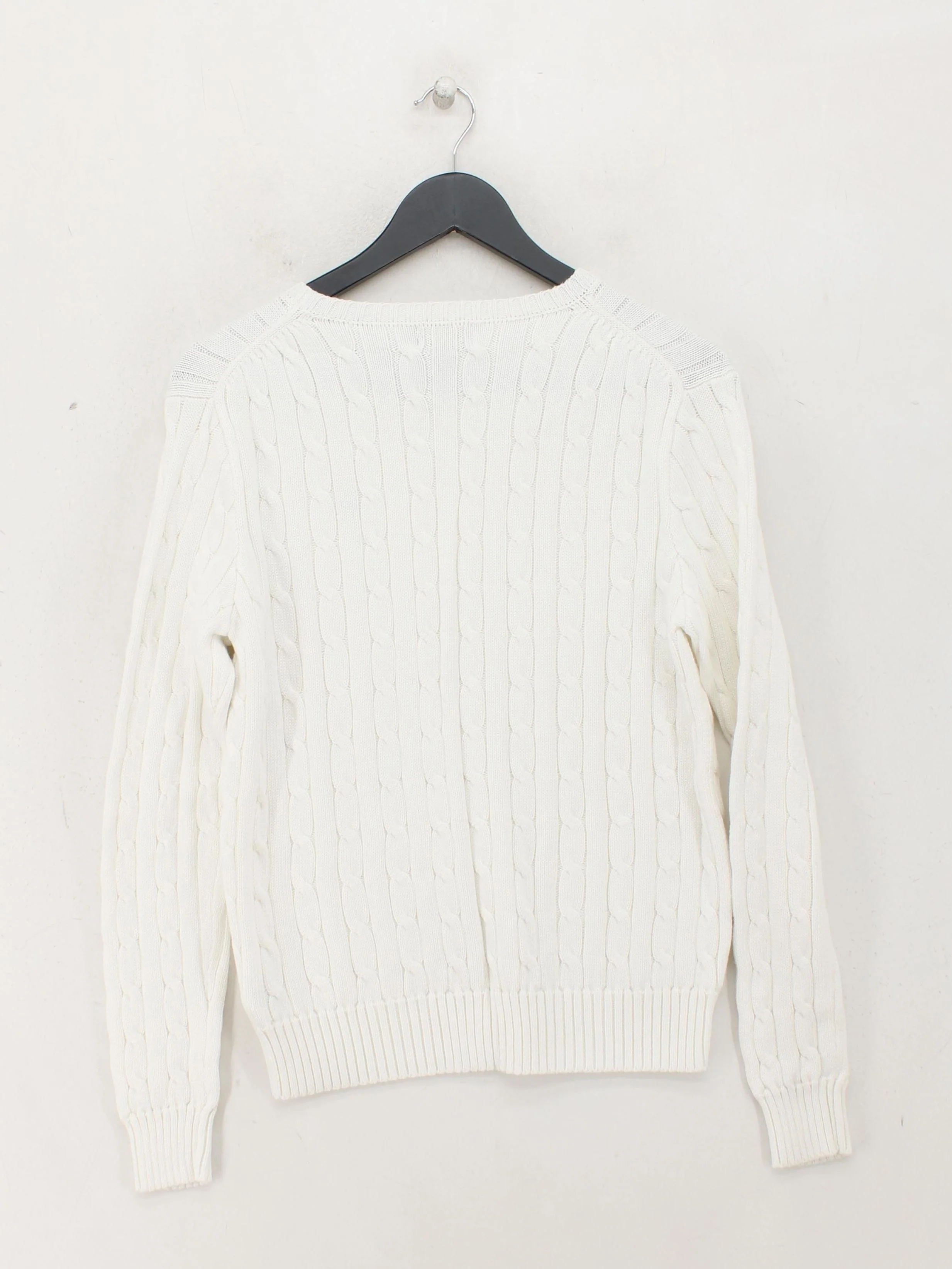 Ralph Lauren Men's Jumper L White 100% Cotton Round Neck Pullover - Image 2