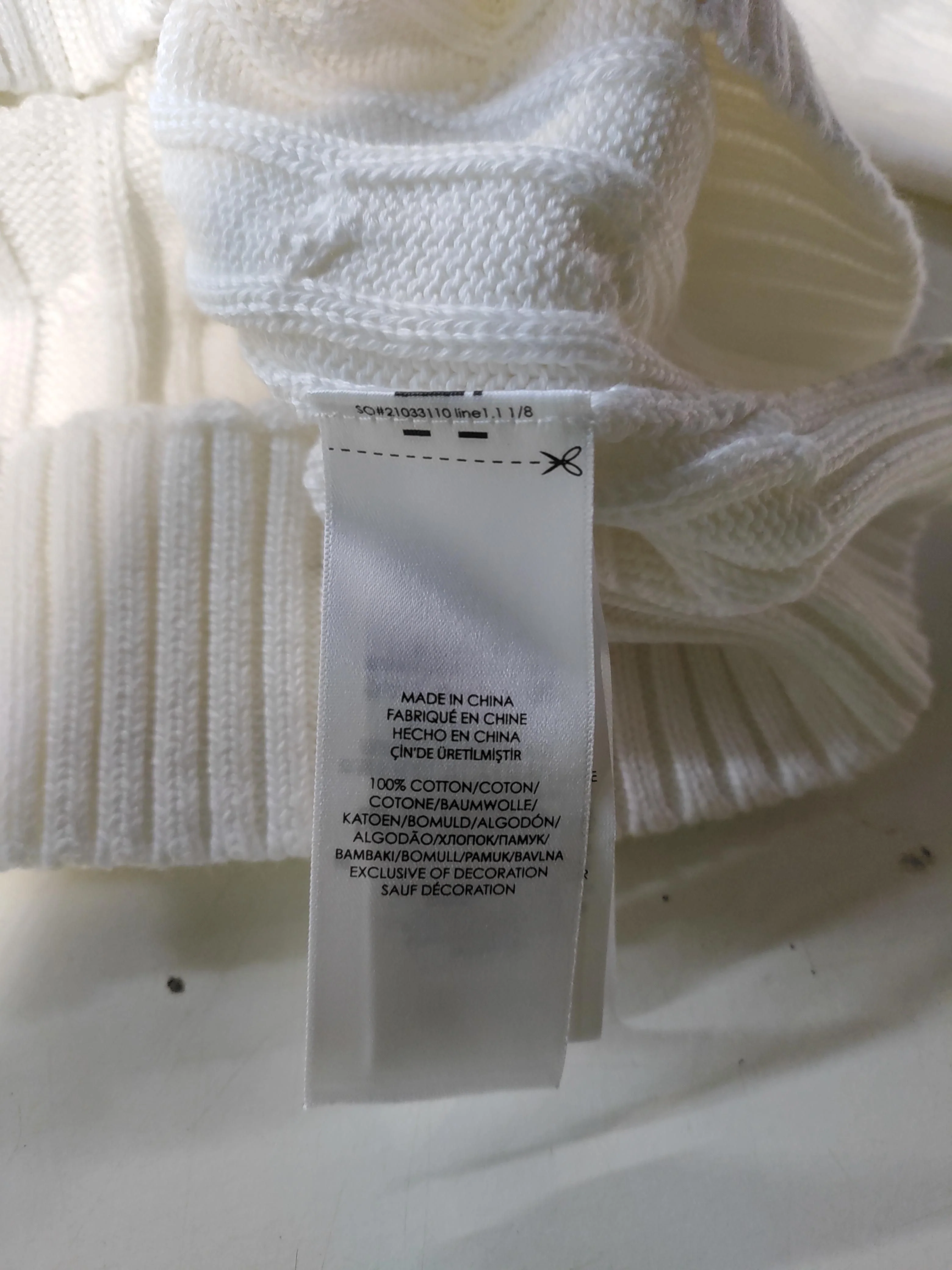 Ralph Lauren Men's Jumper L White 100% Cotton Round Neck Pullover - Image 6