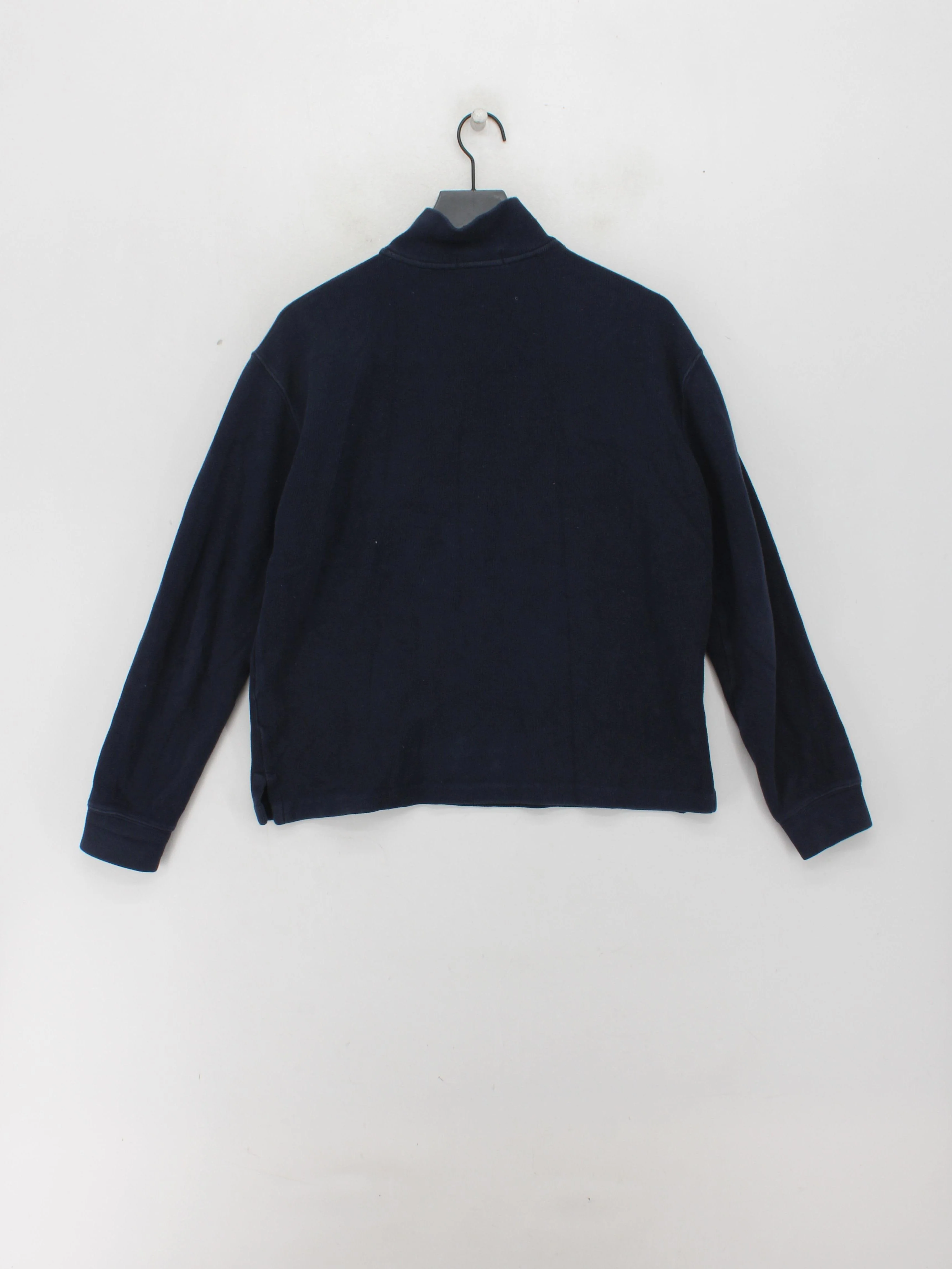Ralph Lauren Men's Jumper M Blue 100% Cotton Mock Neck Pullover - Image 2