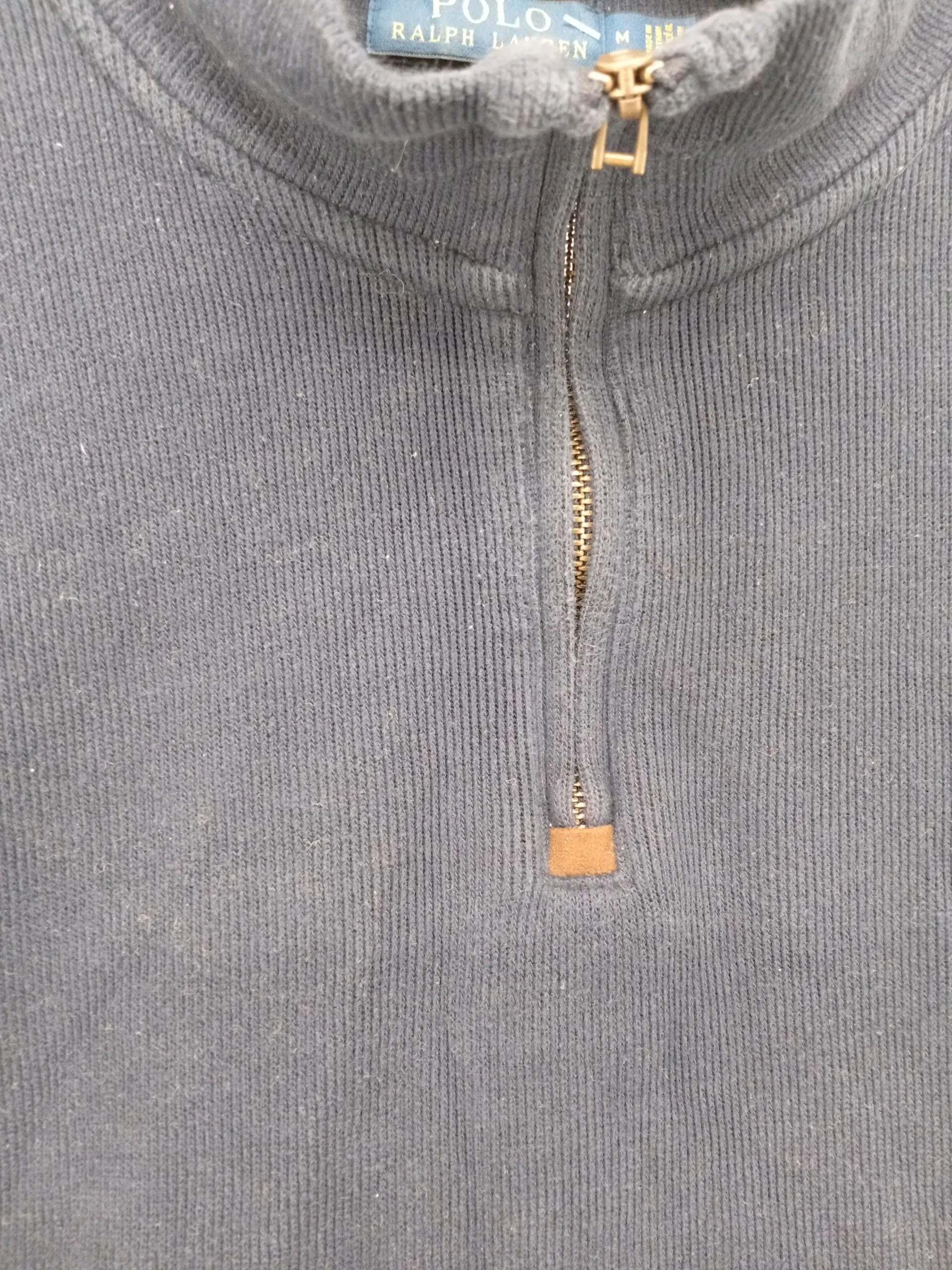 Ralph Lauren Men's Jumper M Blue 100% Cotton Mock Neck Pullover - Image 5