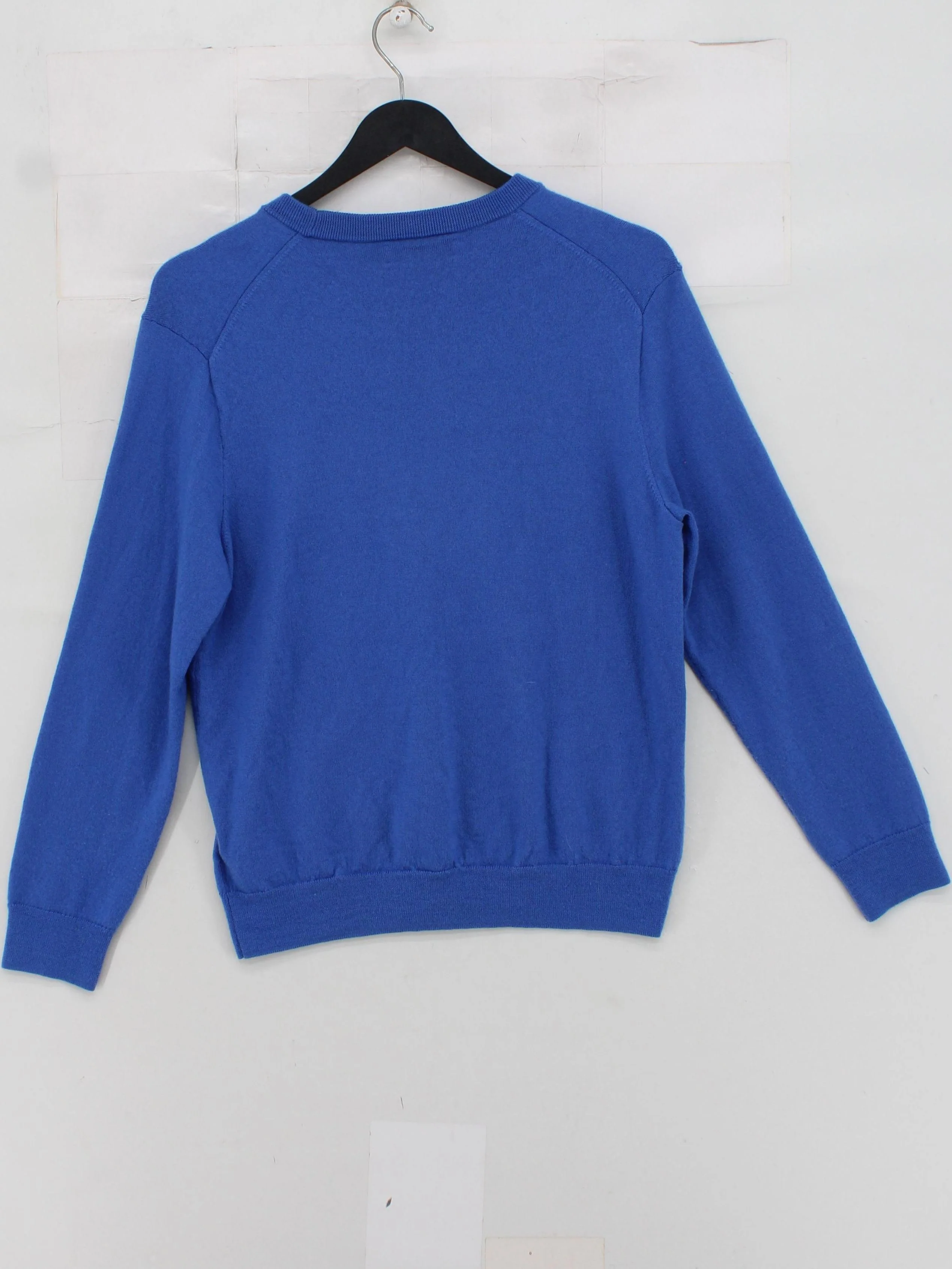 Ralph Lauren Men's Jumper M Blue Striped 100% Wool Crew Neck Pullover - Image 2