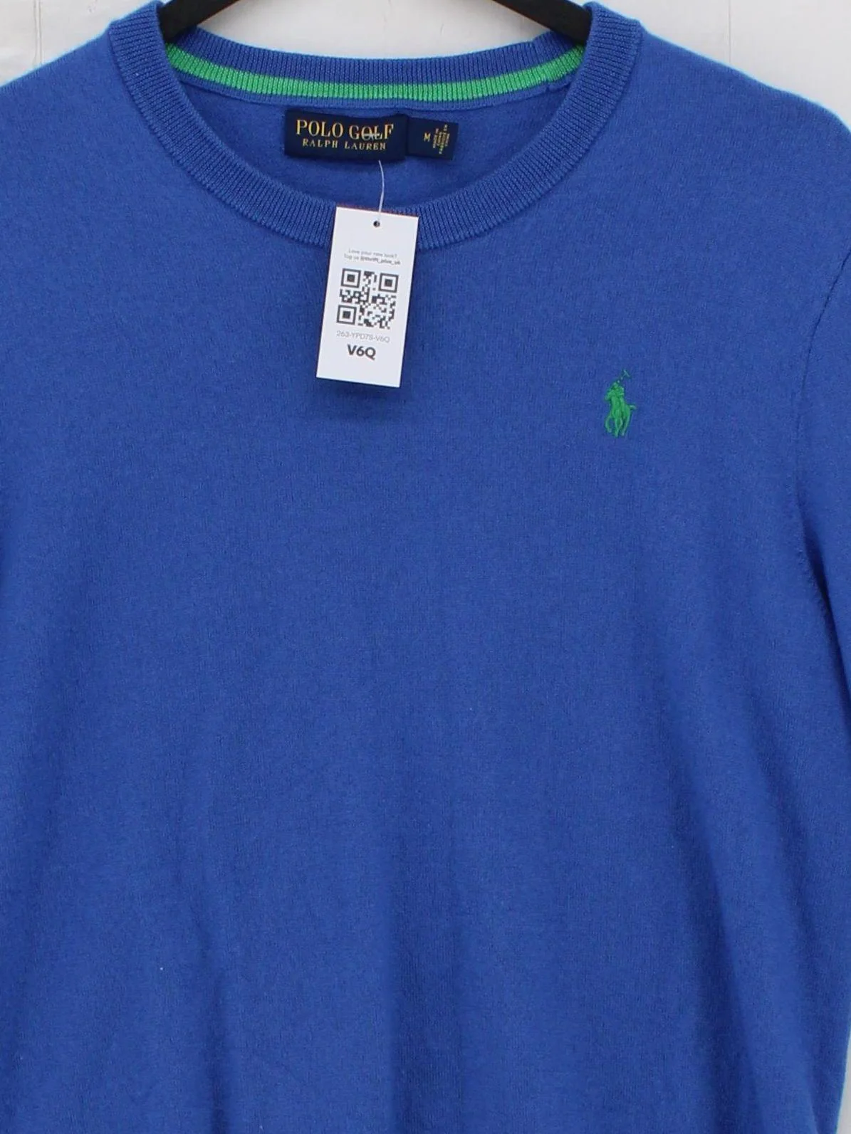Ralph Lauren Men's Jumper M Blue Striped 100% Wool Crew Neck Pullover - Image 3