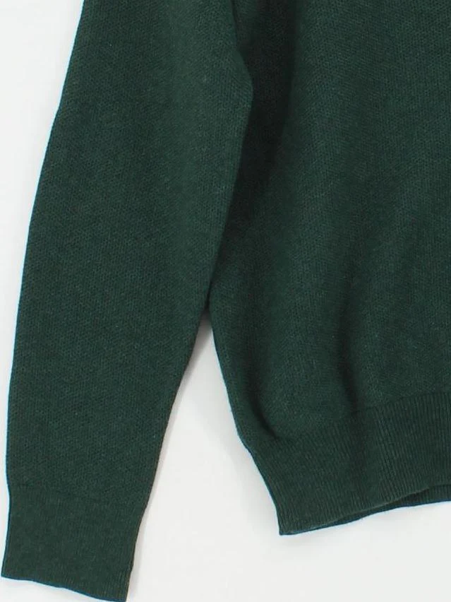 Ralph Lauren Men's Jumper M Green 100% Cotton Round Neck Pullover - Image 4