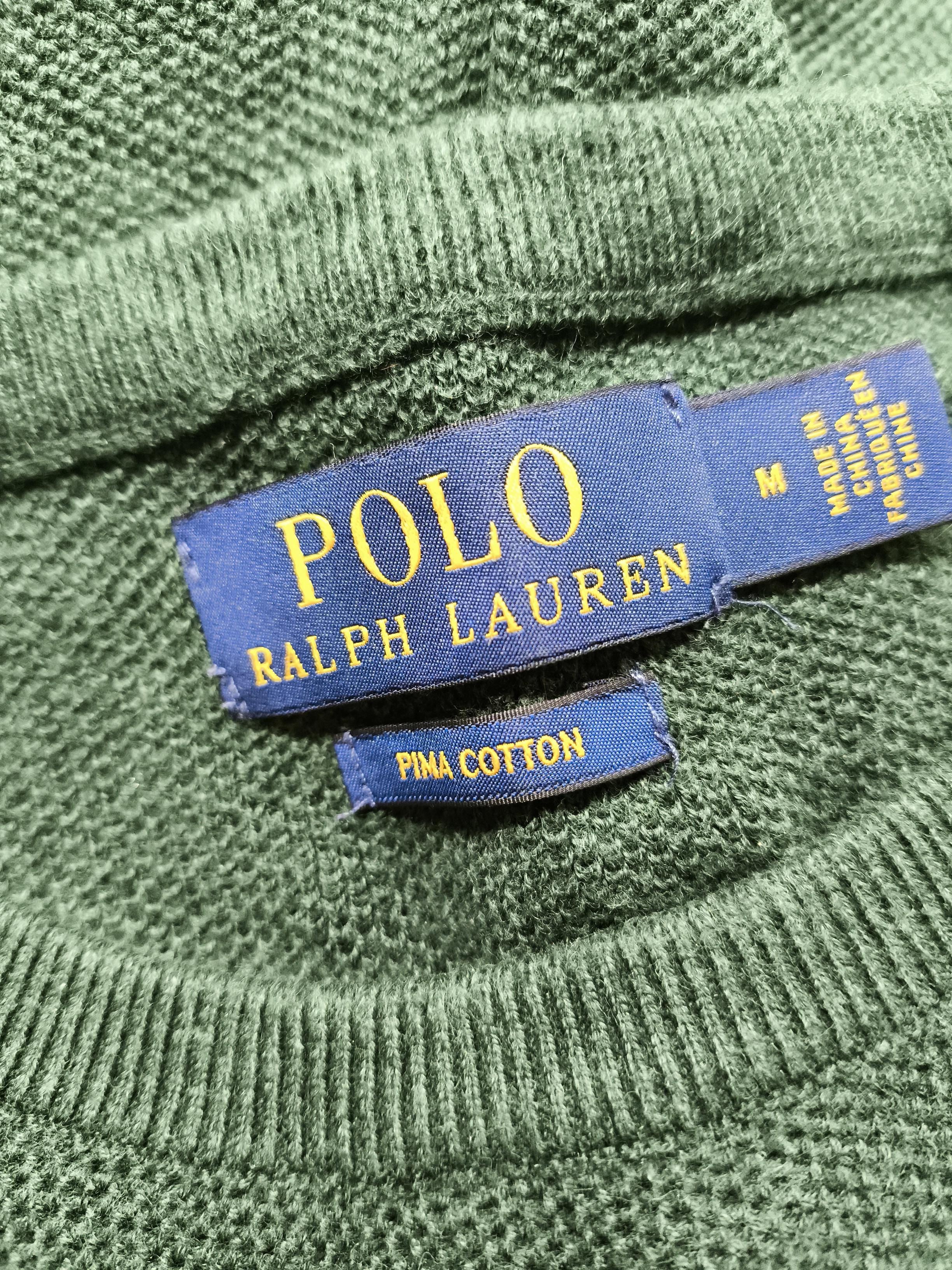 Ralph Lauren Men's Jumper M Green 100% Cotton Round Neck Pullover - Image 5