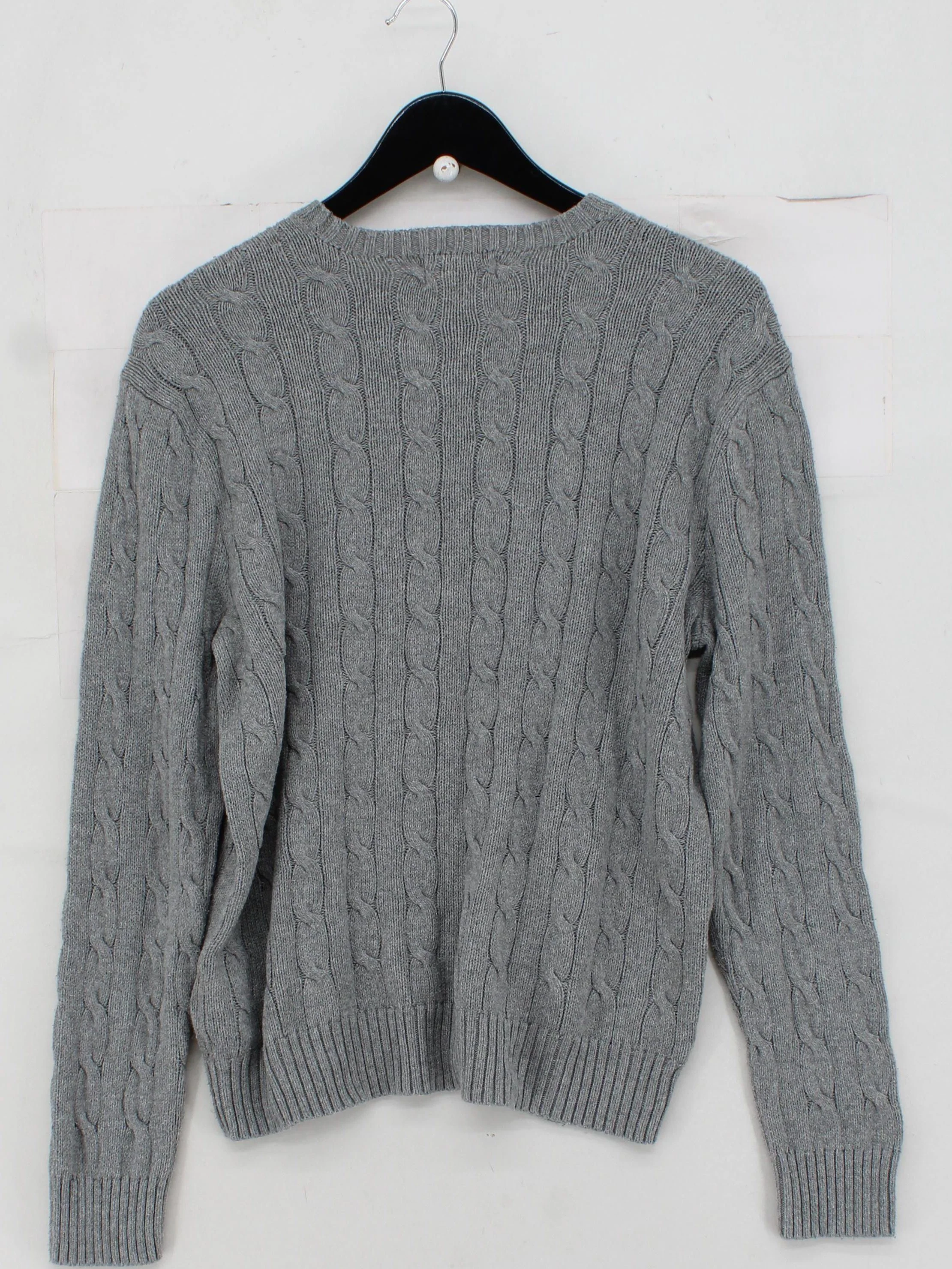 Ralph Lauren Men's Jumper M Grey 100% Cotton Crew Neck Pullover - Image 2