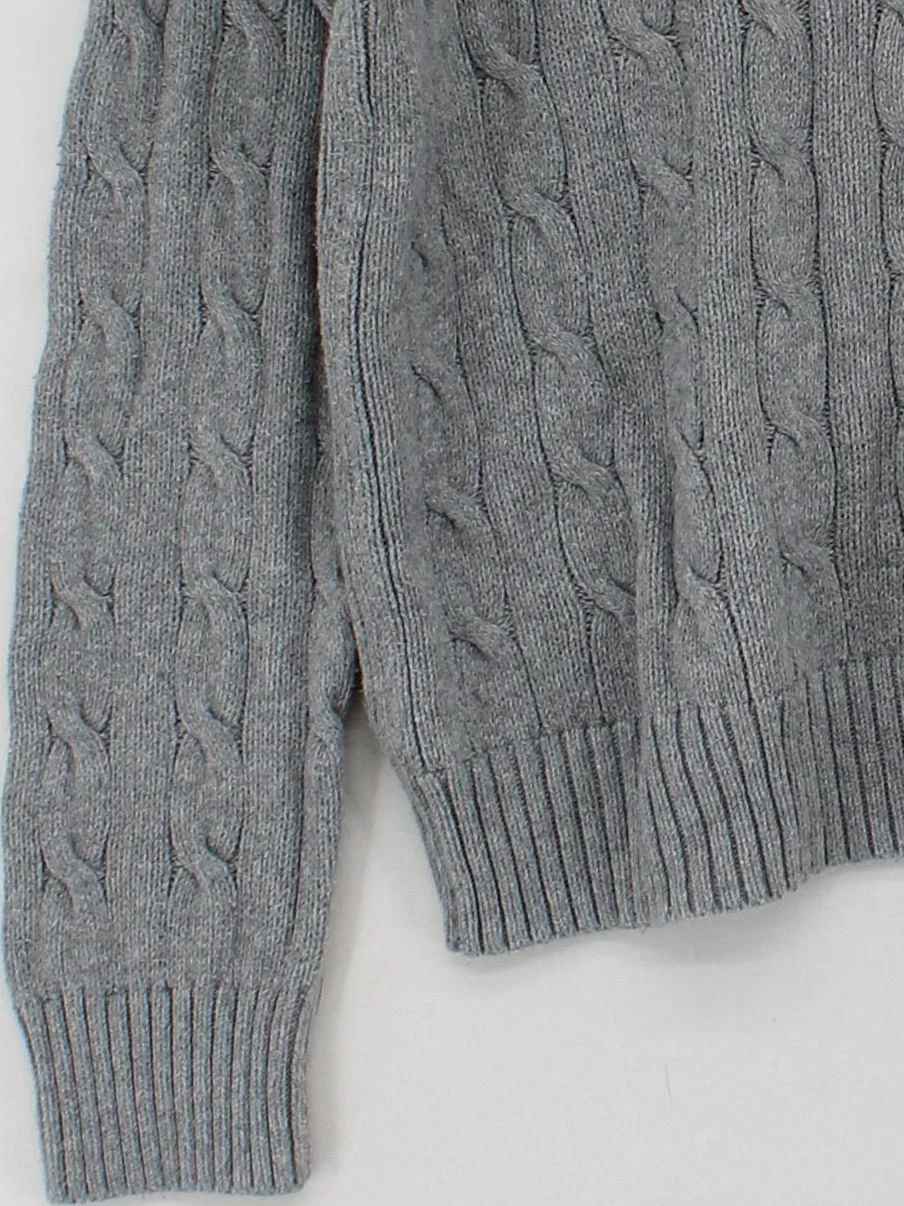 Ralph Lauren Men's Jumper M Grey 100% Cotton Crew Neck Pullover - Image 4