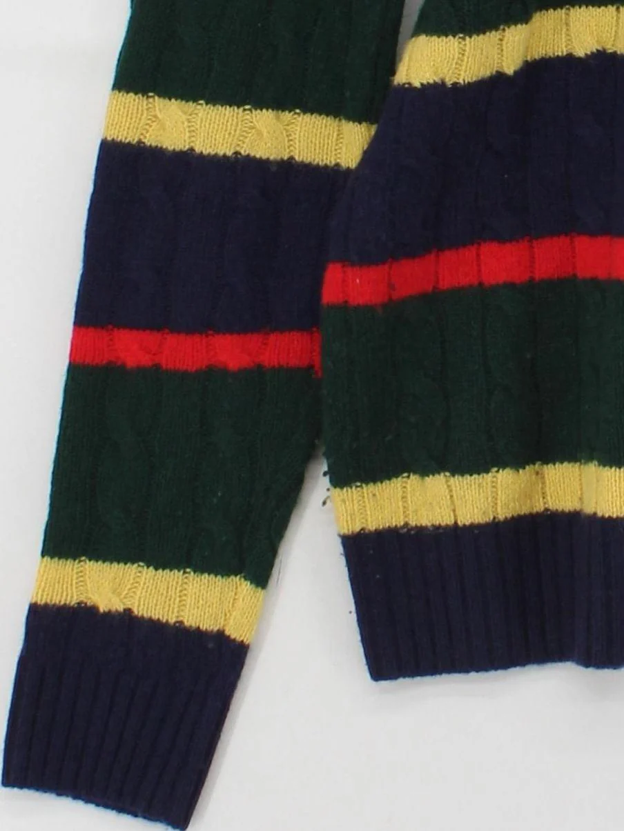 Ralph Lauren Men's Jumper M Multi Striped Wool with Cashmere Round Neck Pullover - Image 4