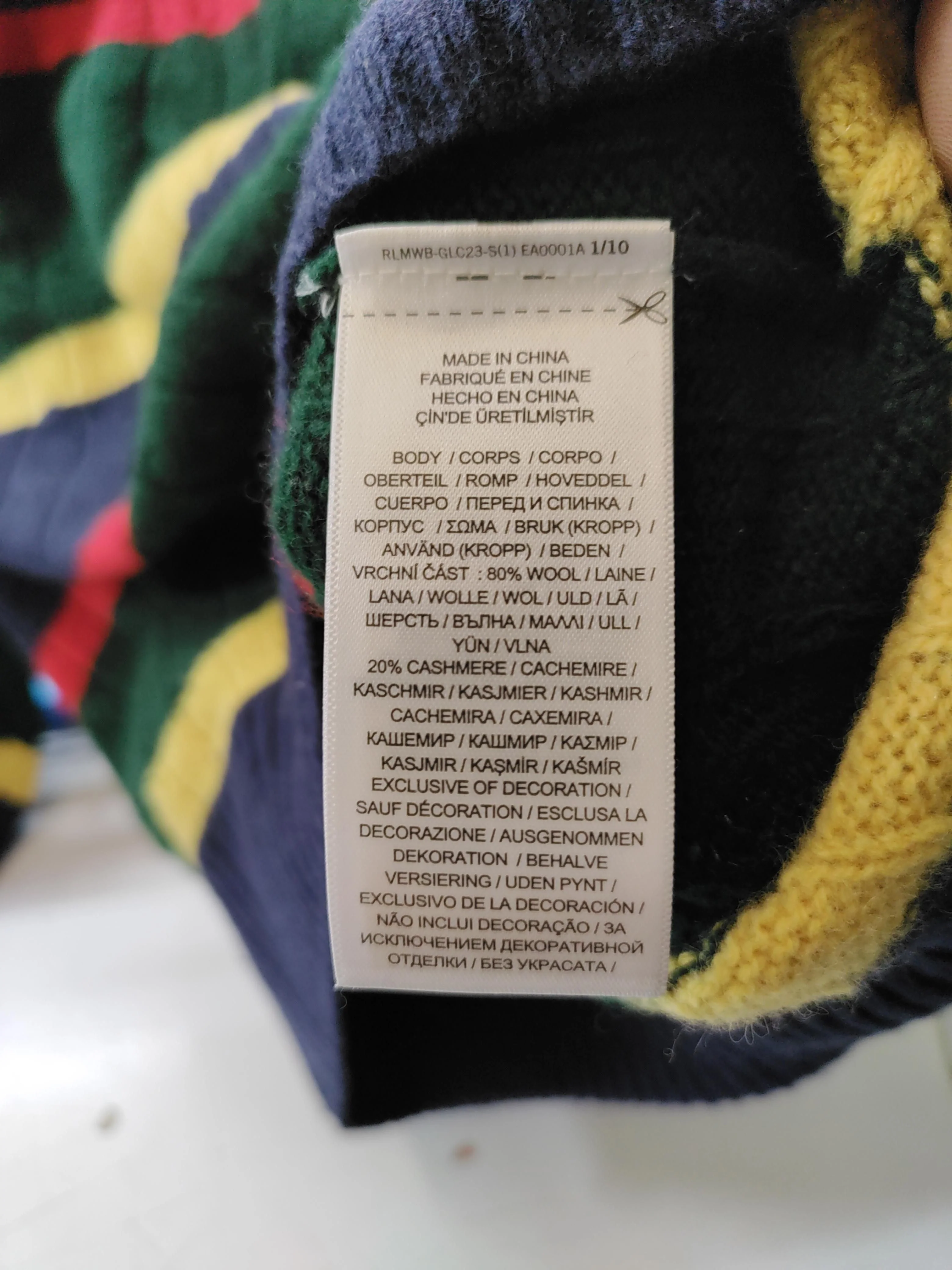 Ralph Lauren Men's Jumper M Multi Striped Wool with Cashmere Round Neck Pullover - Image 6