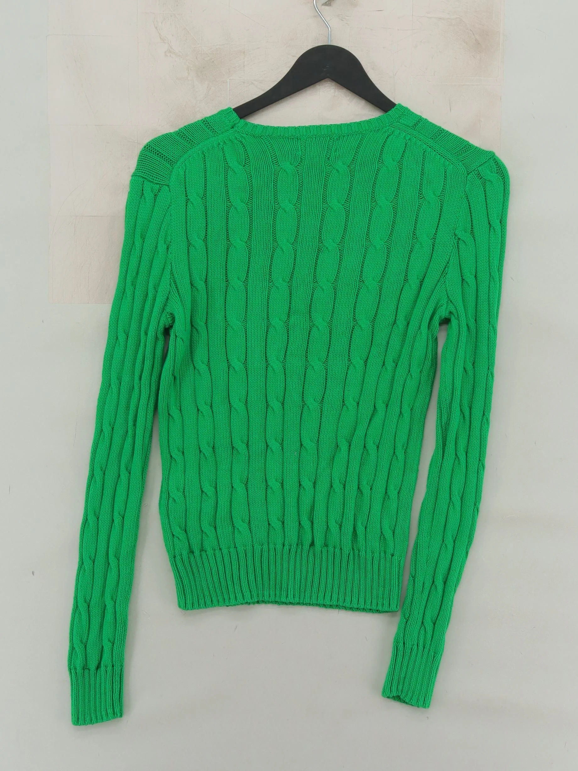 Ralph Lauren Men's Jumper S Green 100% Cotton Crew Neck Pullover - Image 2