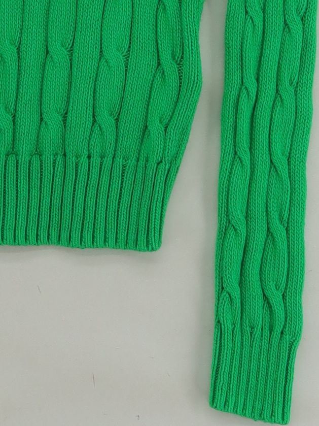 Ralph Lauren Men's Jumper S Green 100% Cotton Crew Neck Pullover - Image 4