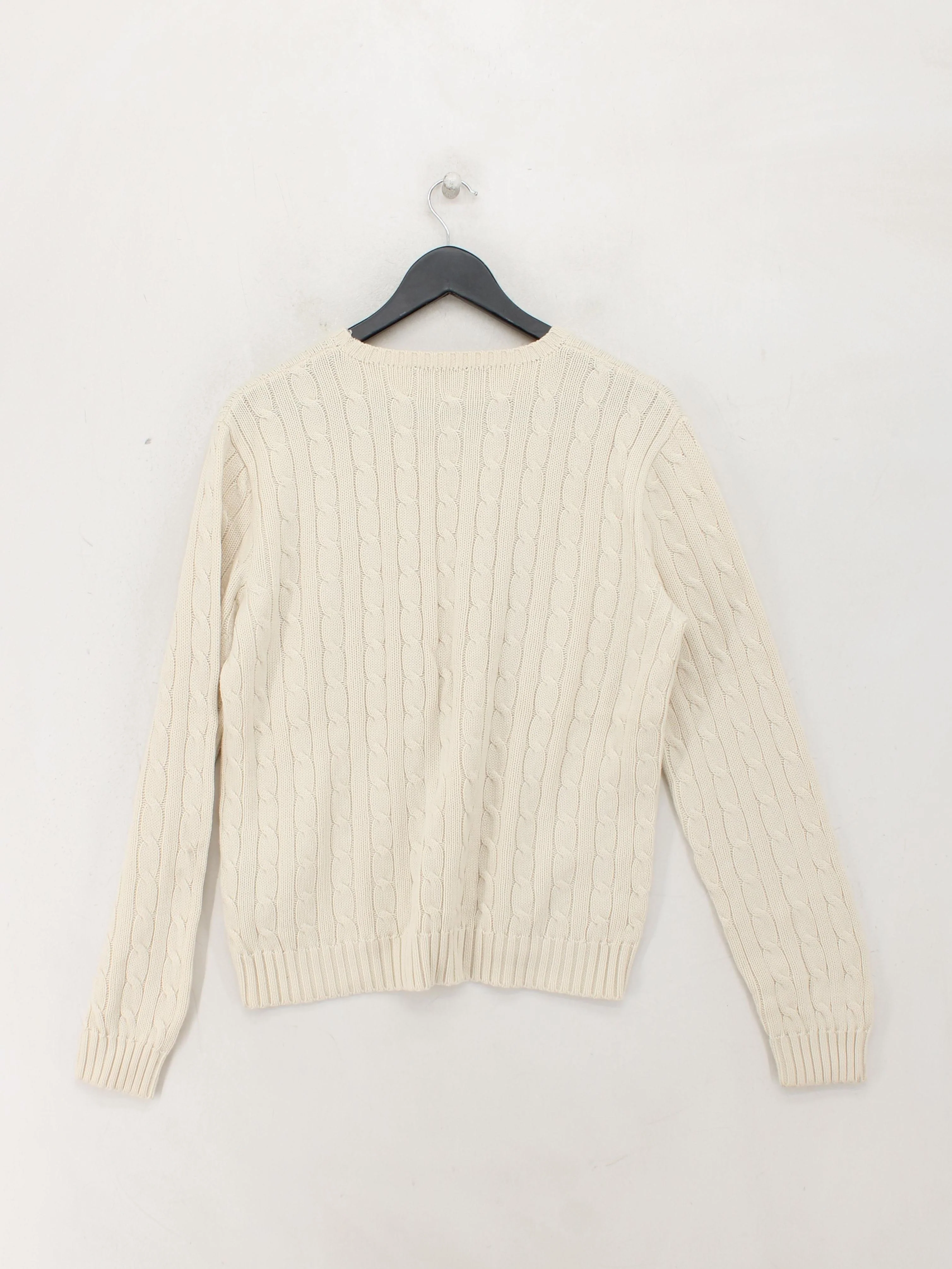 Ralph Lauren Men's Jumper XL Cream 100% Cotton Round Neck Pullover - Image 2