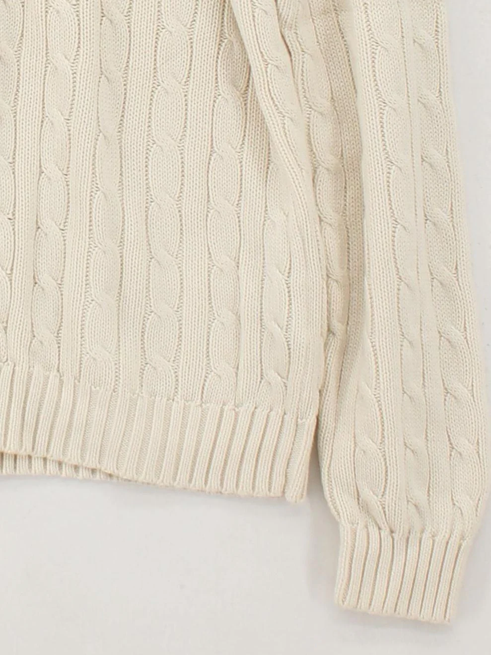 Ralph Lauren Men's Jumper XL Cream 100% Cotton Round Neck Pullover - Image 4