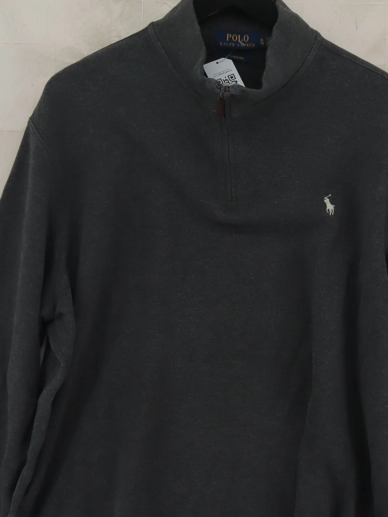 Ralph Lauren Men's Jumper XL Grey 100% Cotton Mock Neck Pullover - Image 3