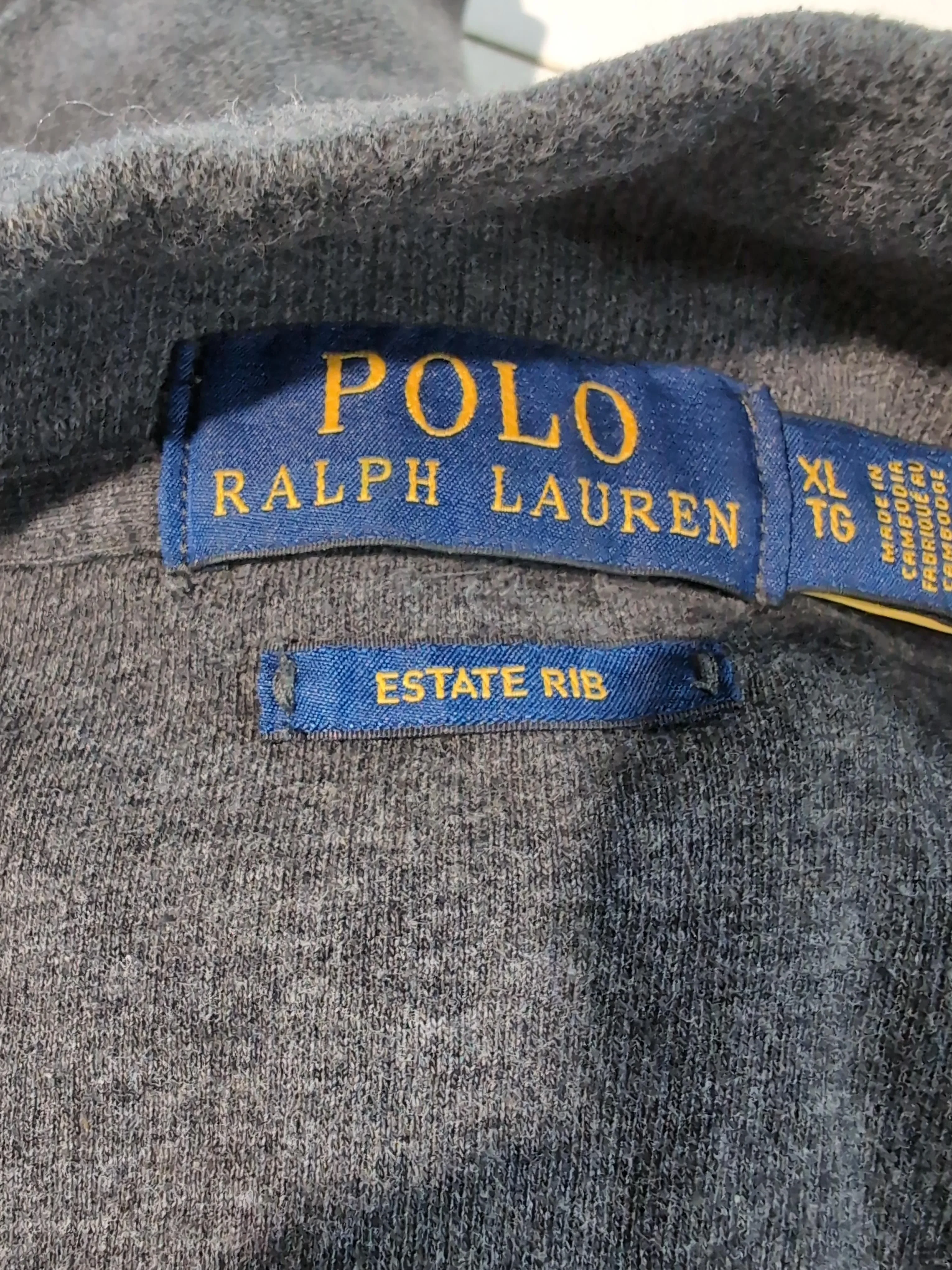 Ralph Lauren Men's Jumper XL Grey 100% Cotton Mock Neck Pullover - Image 5