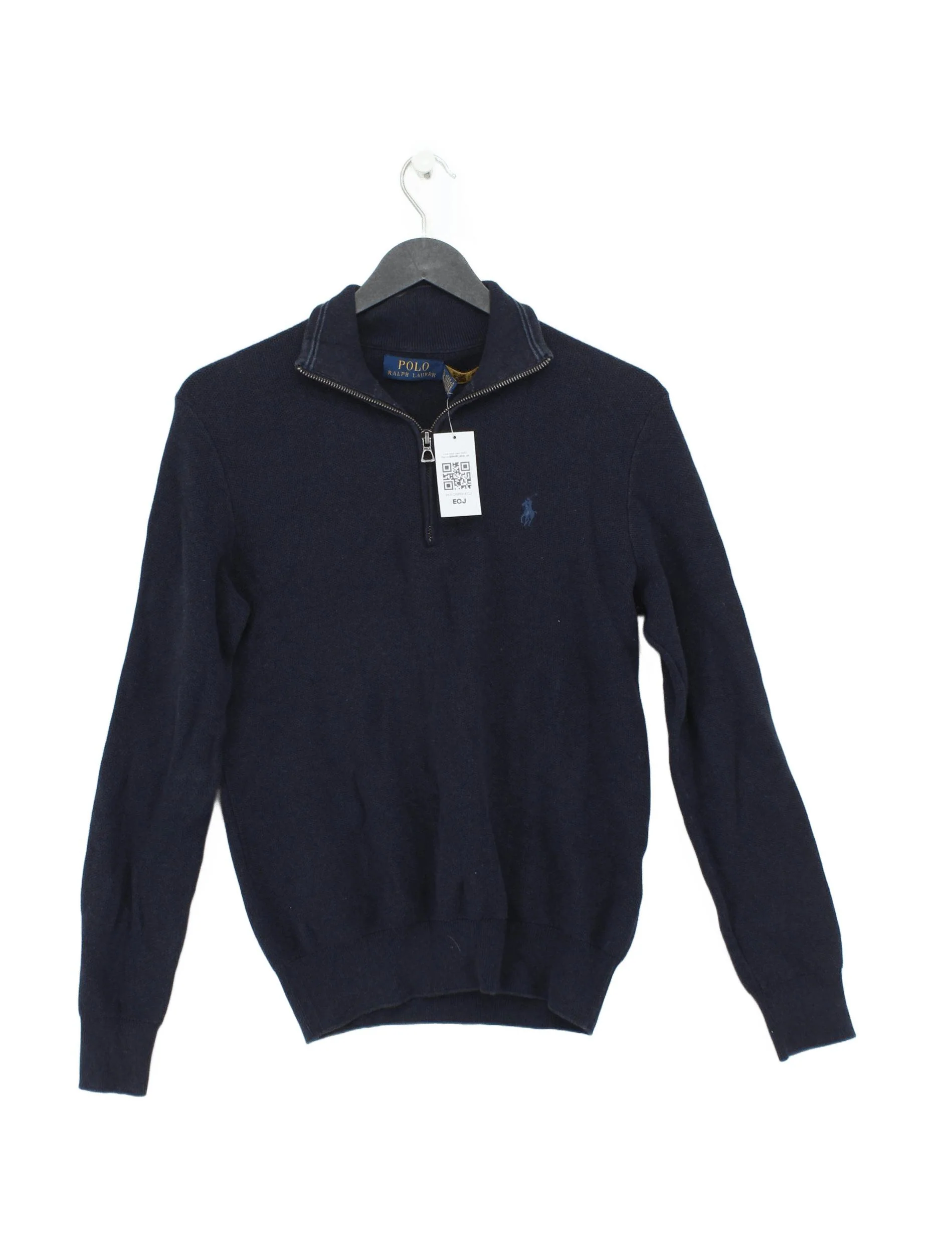 Ralph Lauren Men's Jumper XS Blue 100% Cotton Mock Neck Pullover