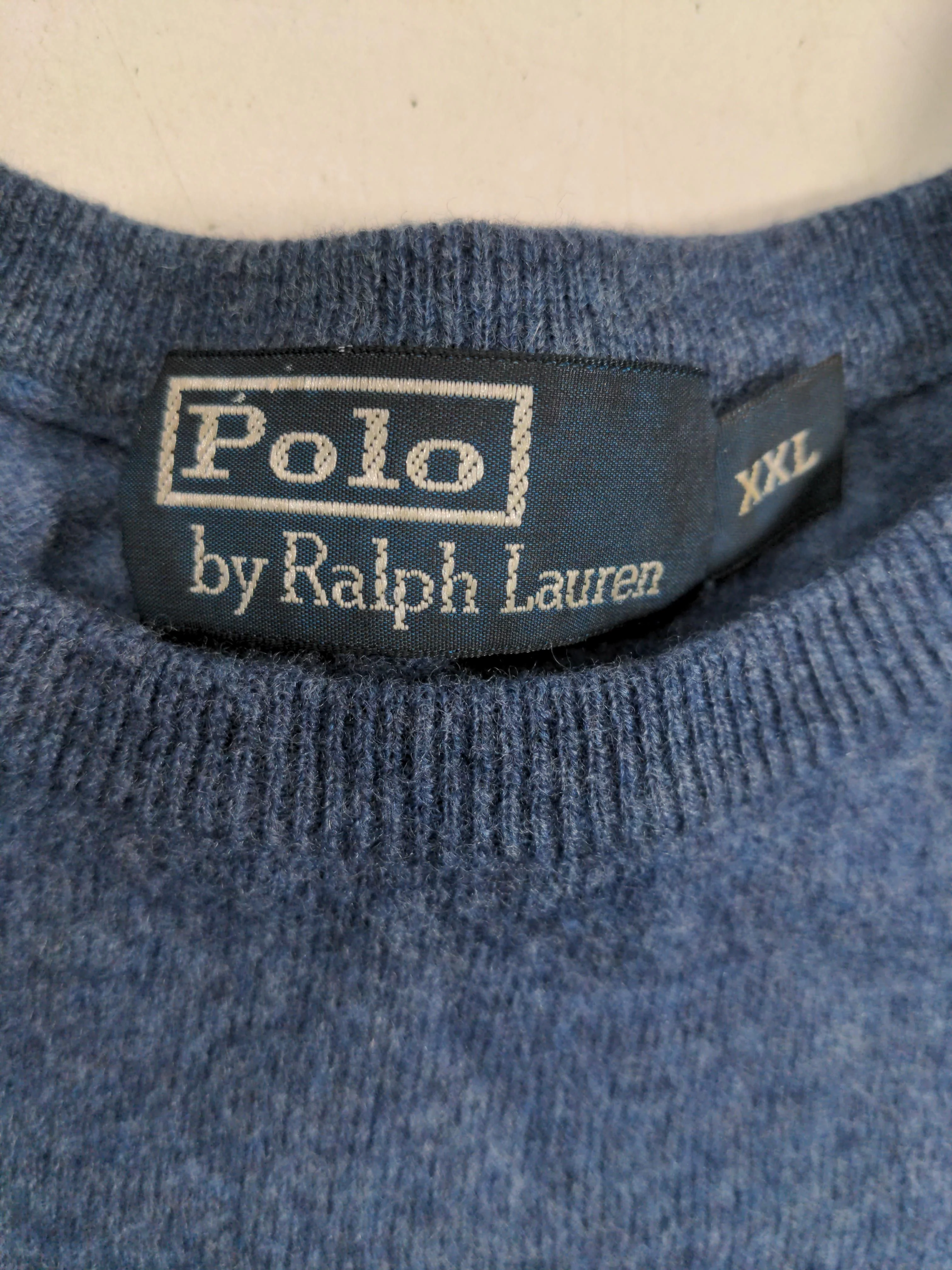 Ralph Lauren Men's Jumper XXL Blue 100% Wool Crew Neck Pullover - Image 5
