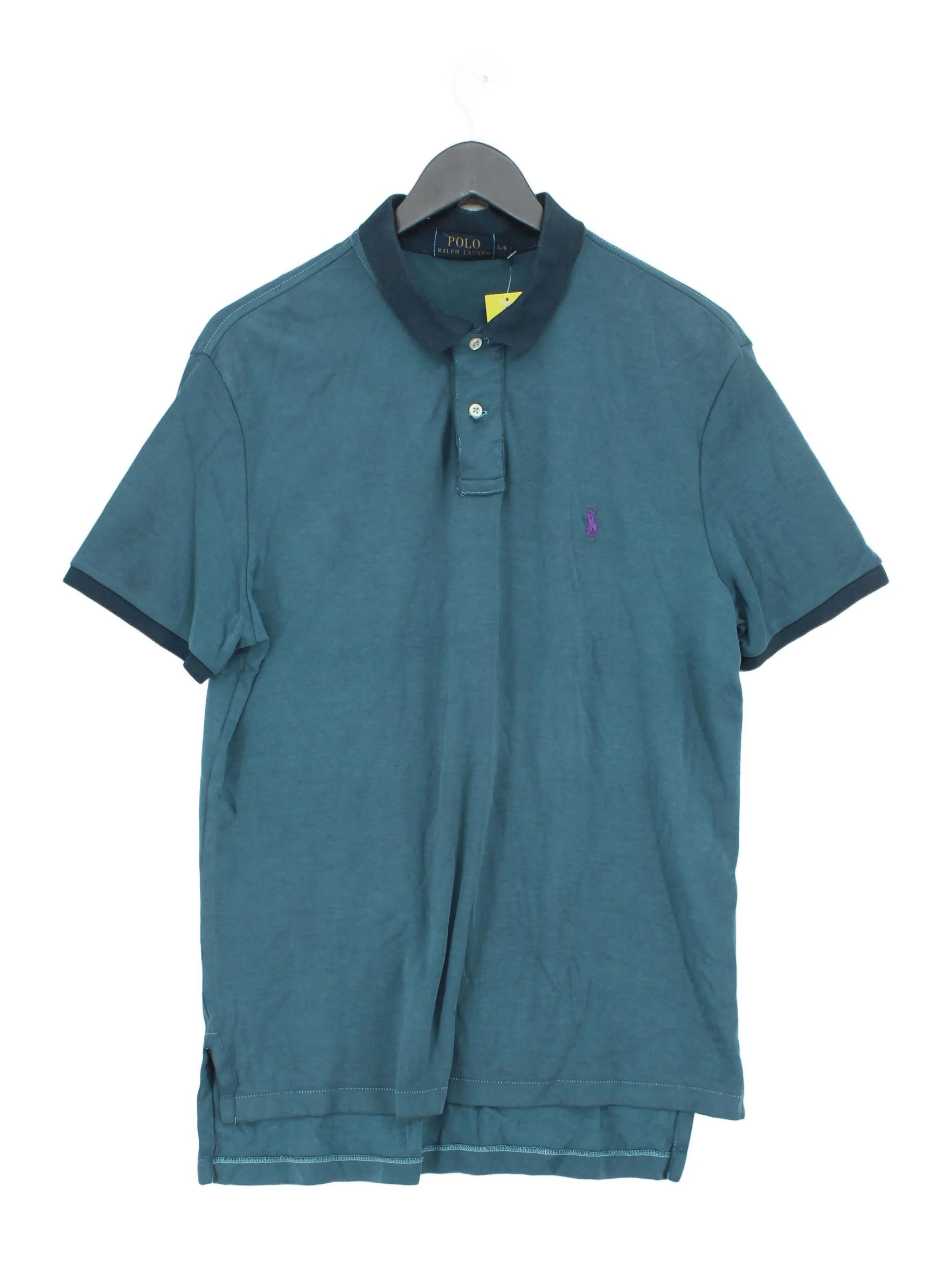 Ralph Lauren Men's Polo L Blue 100% Cotton Basic