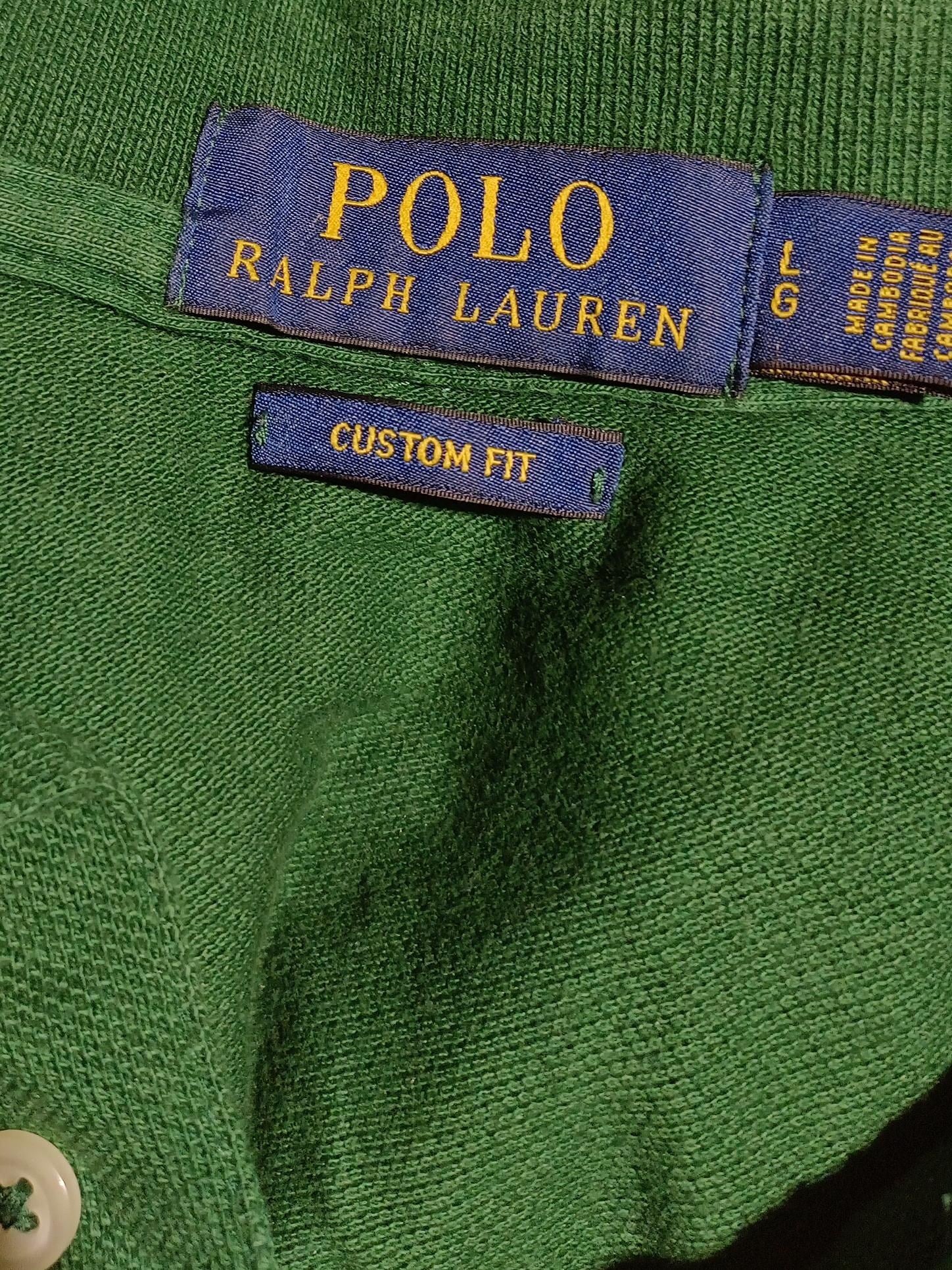 Ralph Lauren Men's Polo L Green 100% Cotton Basic - Image 5