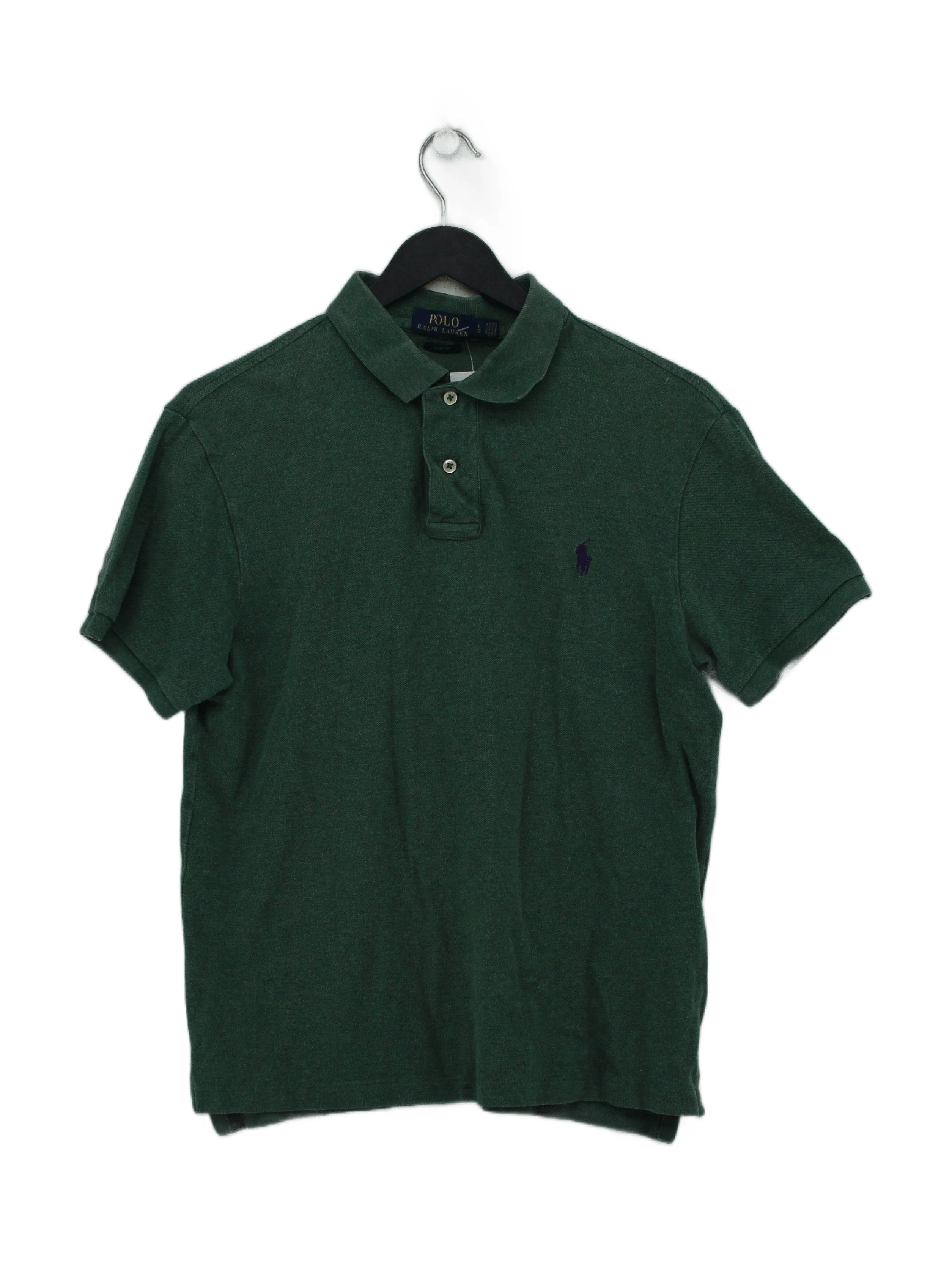 Ralph Lauren Men's Polo L Green 100% Cotton Basic