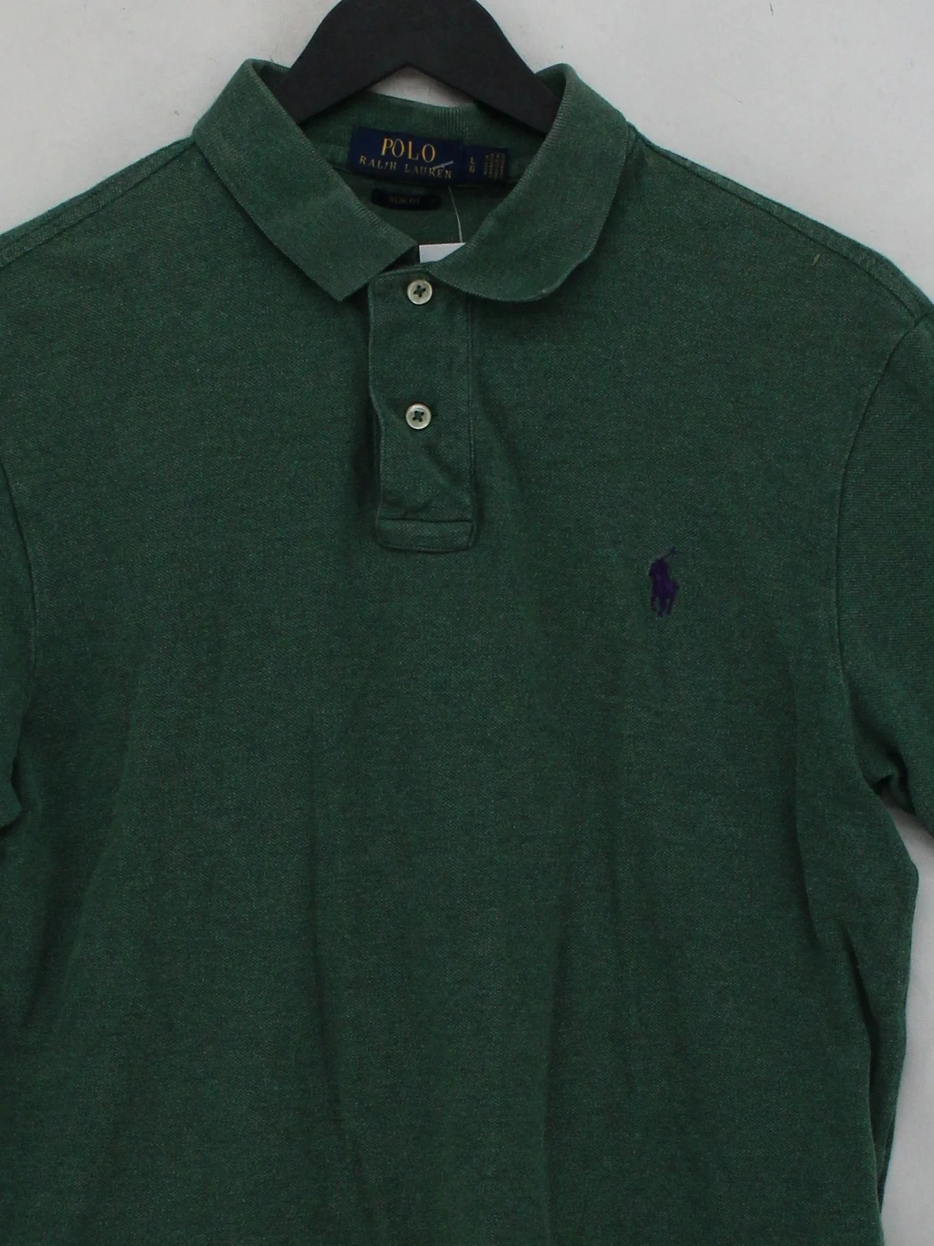 Ralph Lauren Men's Polo L Green 100% Cotton Basic - Image 3