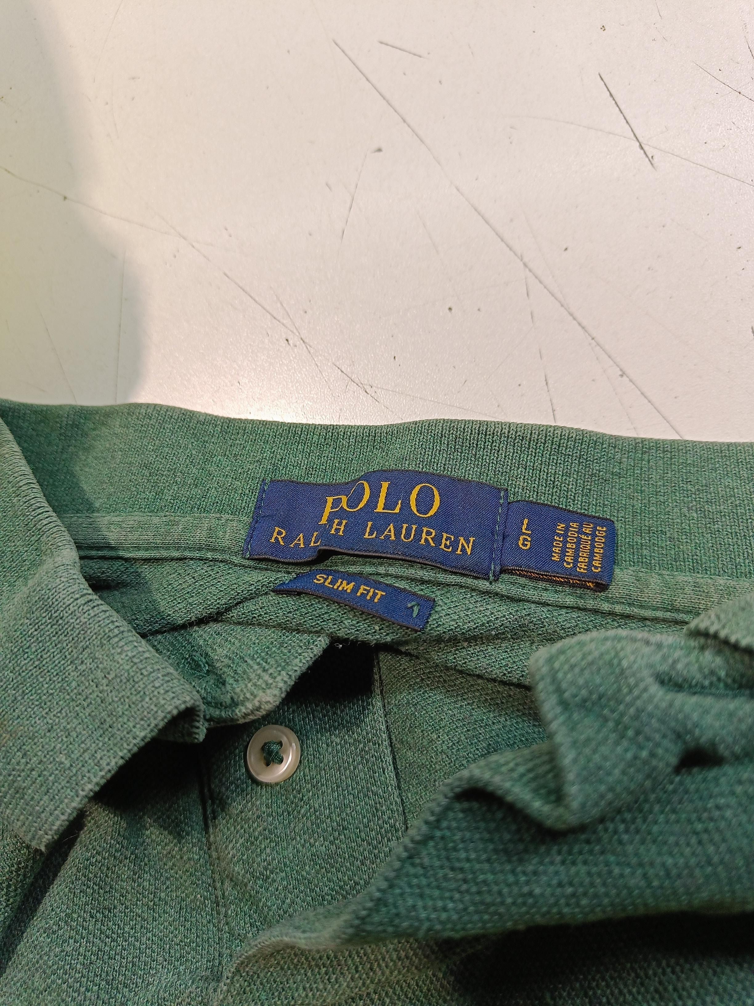 Ralph Lauren Men's Polo L Green 100% Cotton Basic - Image 5