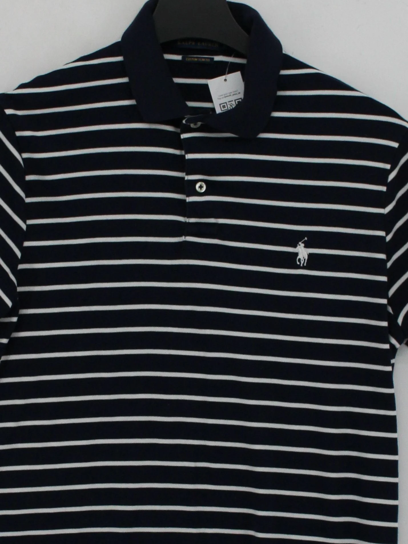 Ralph Lauren Men's Polo M Blue Striped 100% Cotton Basic - Image 3