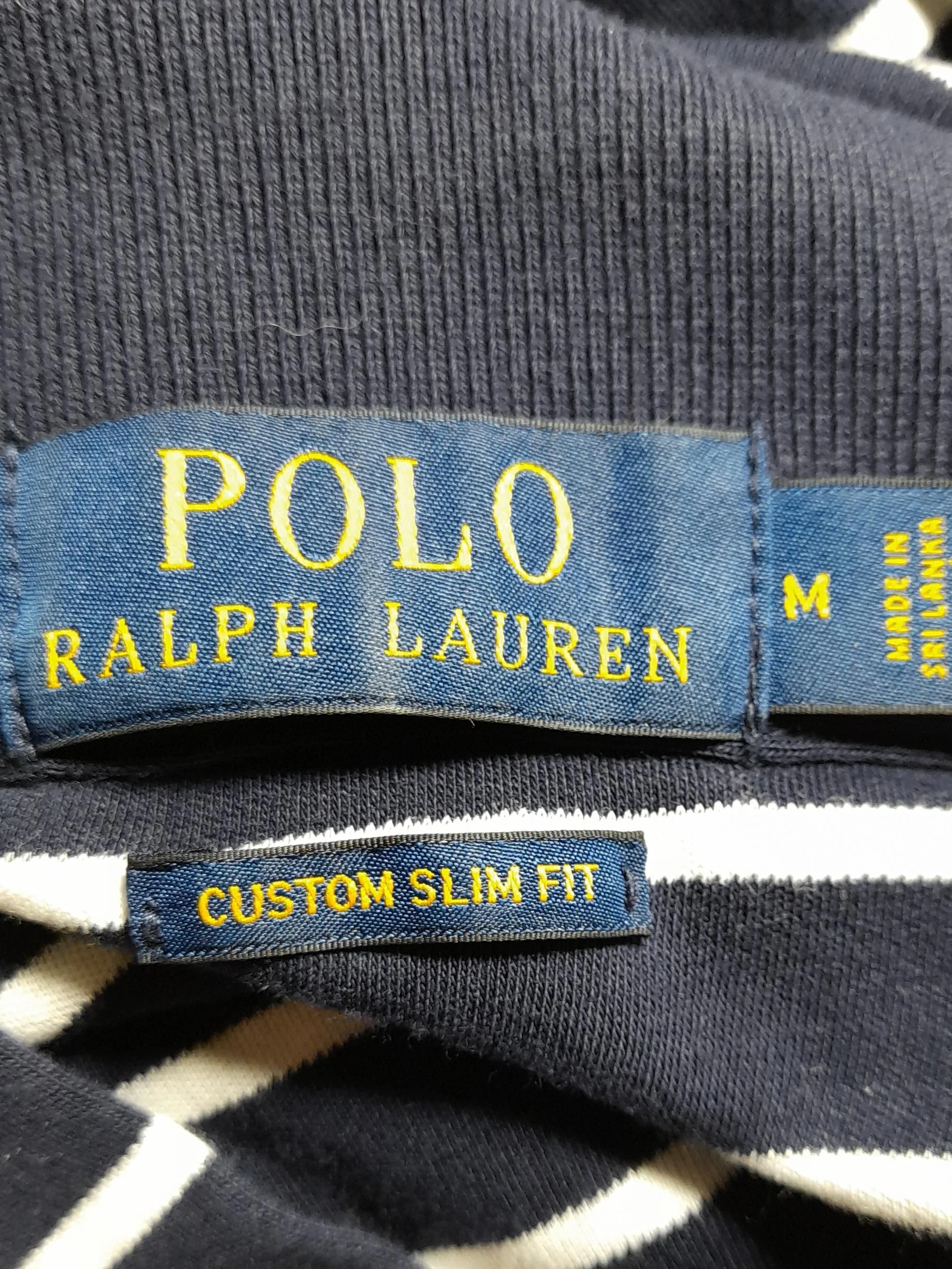 Ralph Lauren Men's Polo M Blue Striped 100% Cotton Basic - Image 5